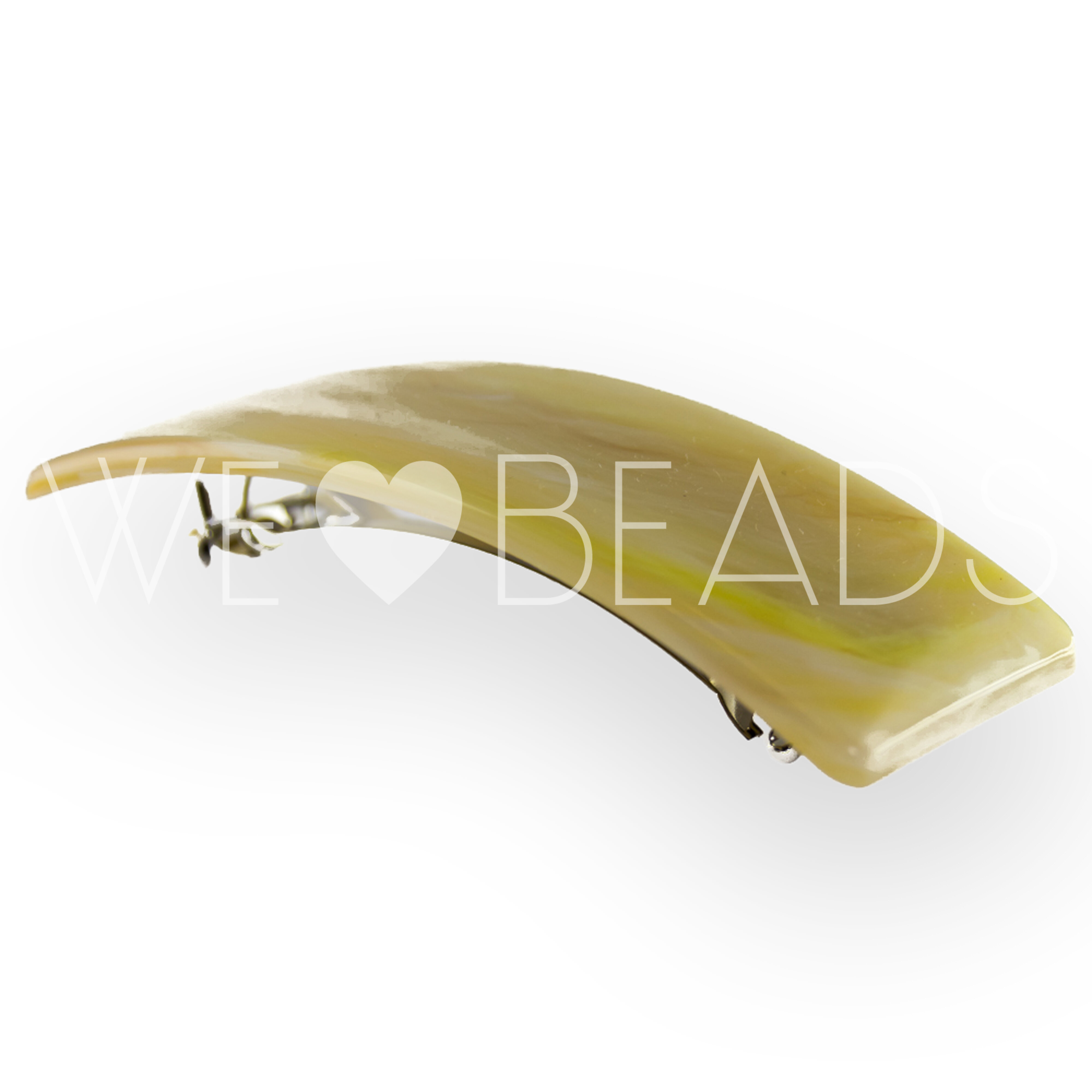 Patentspange Rechteck in elfenbein medium