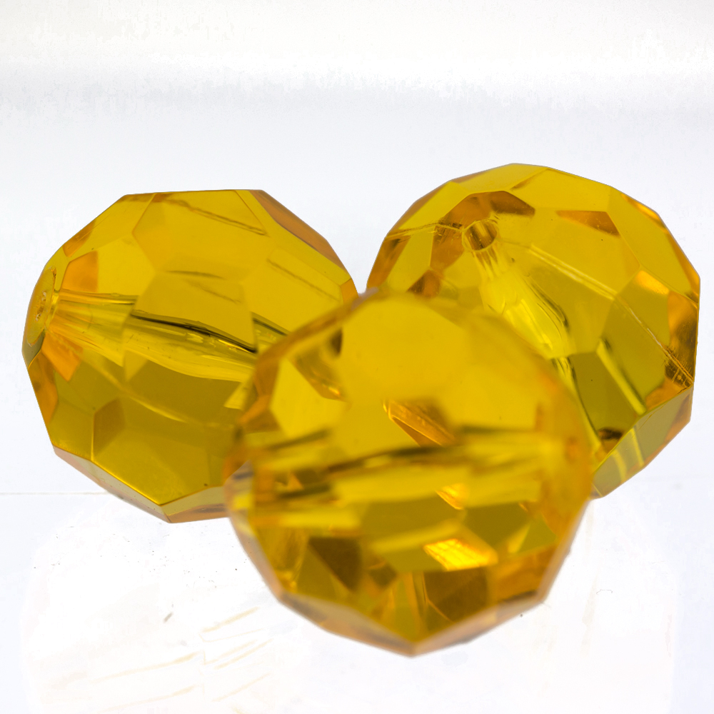 18mm  facettierte Rundperle in  aprikosen orange Transparent