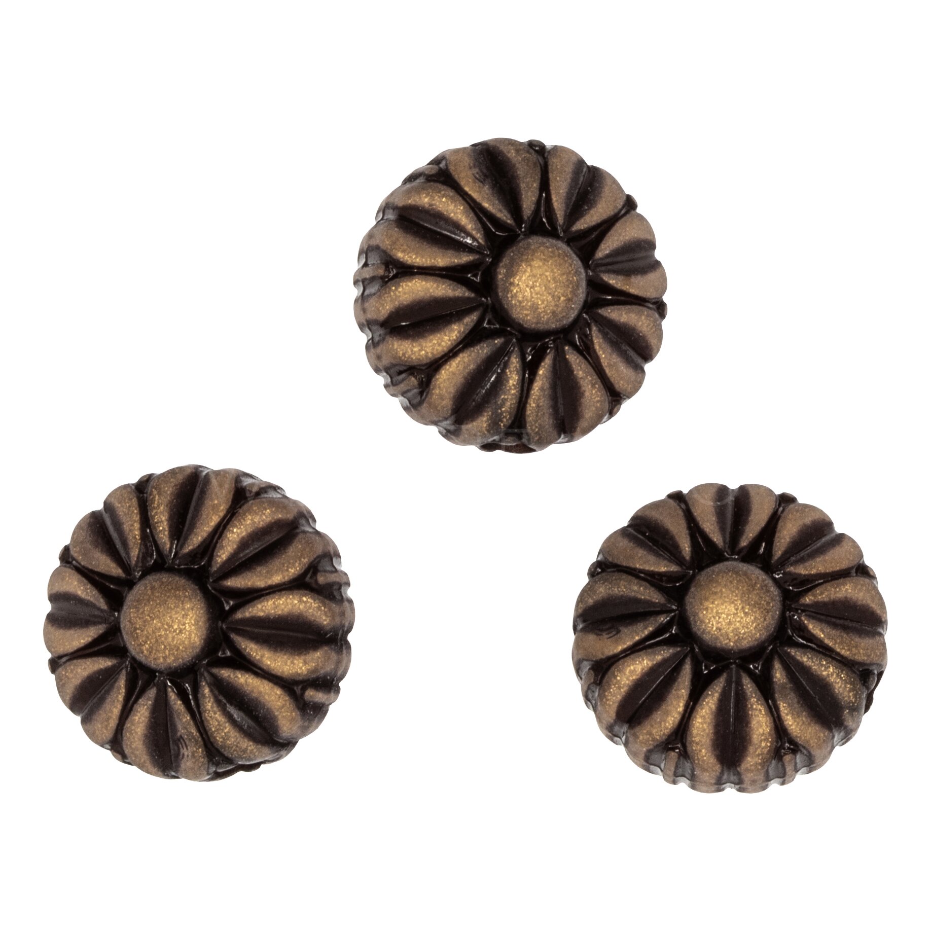 10mm Flower Beads in goldbase