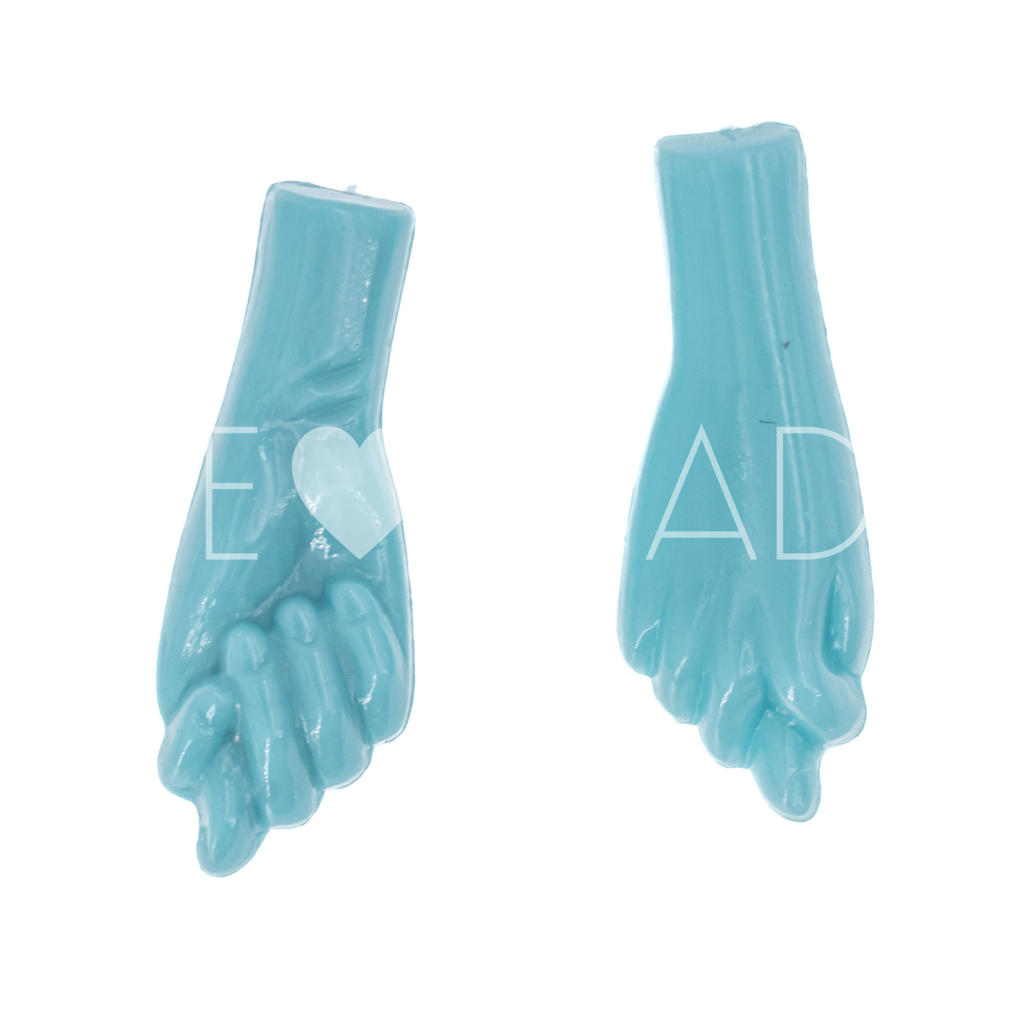 16x6 Hand  in turquoise  Opaque