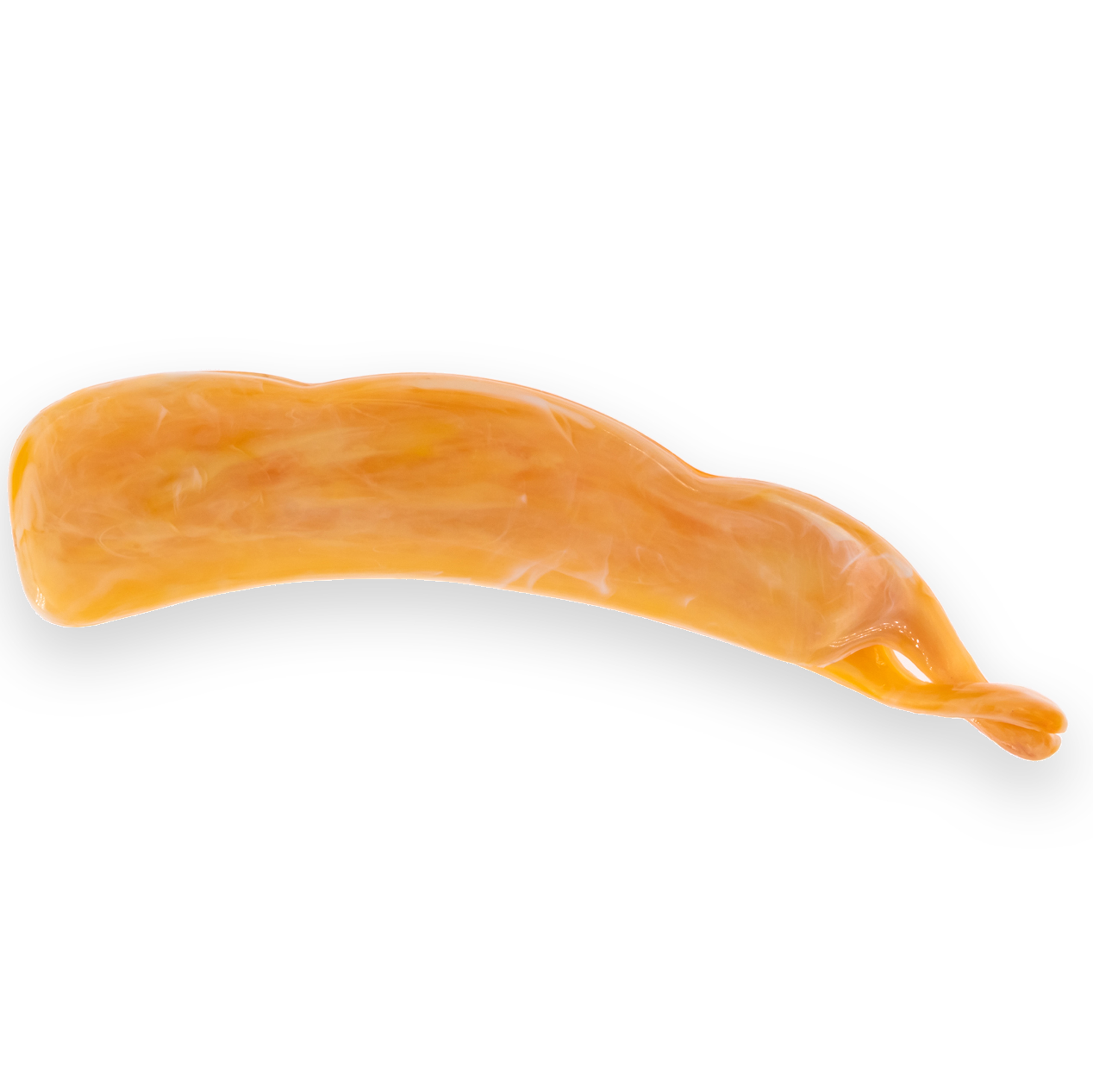 10cm Bananenspange in bernstein Marmor, Satt, medium