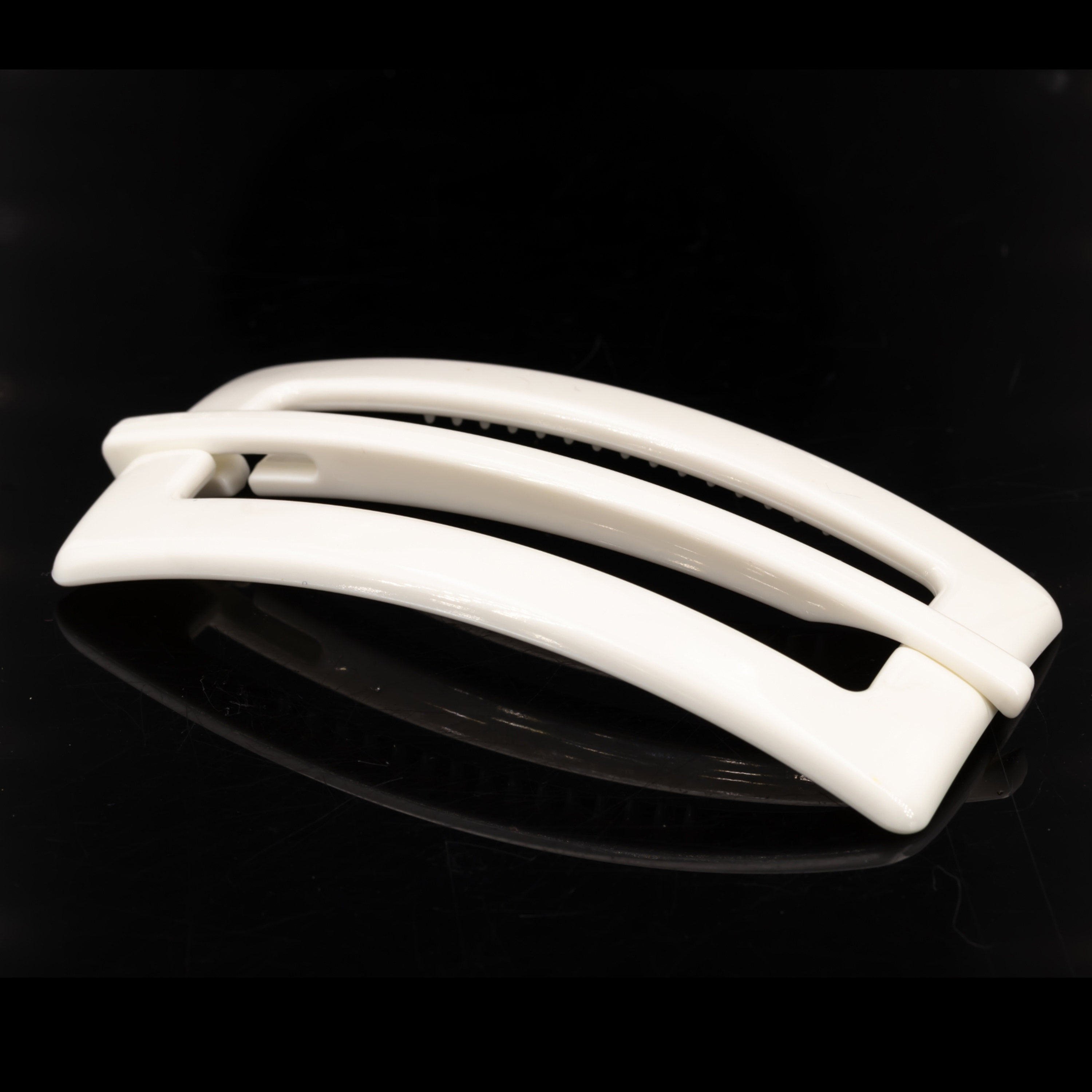 Libellenspange Rechteck in weiß (medium)