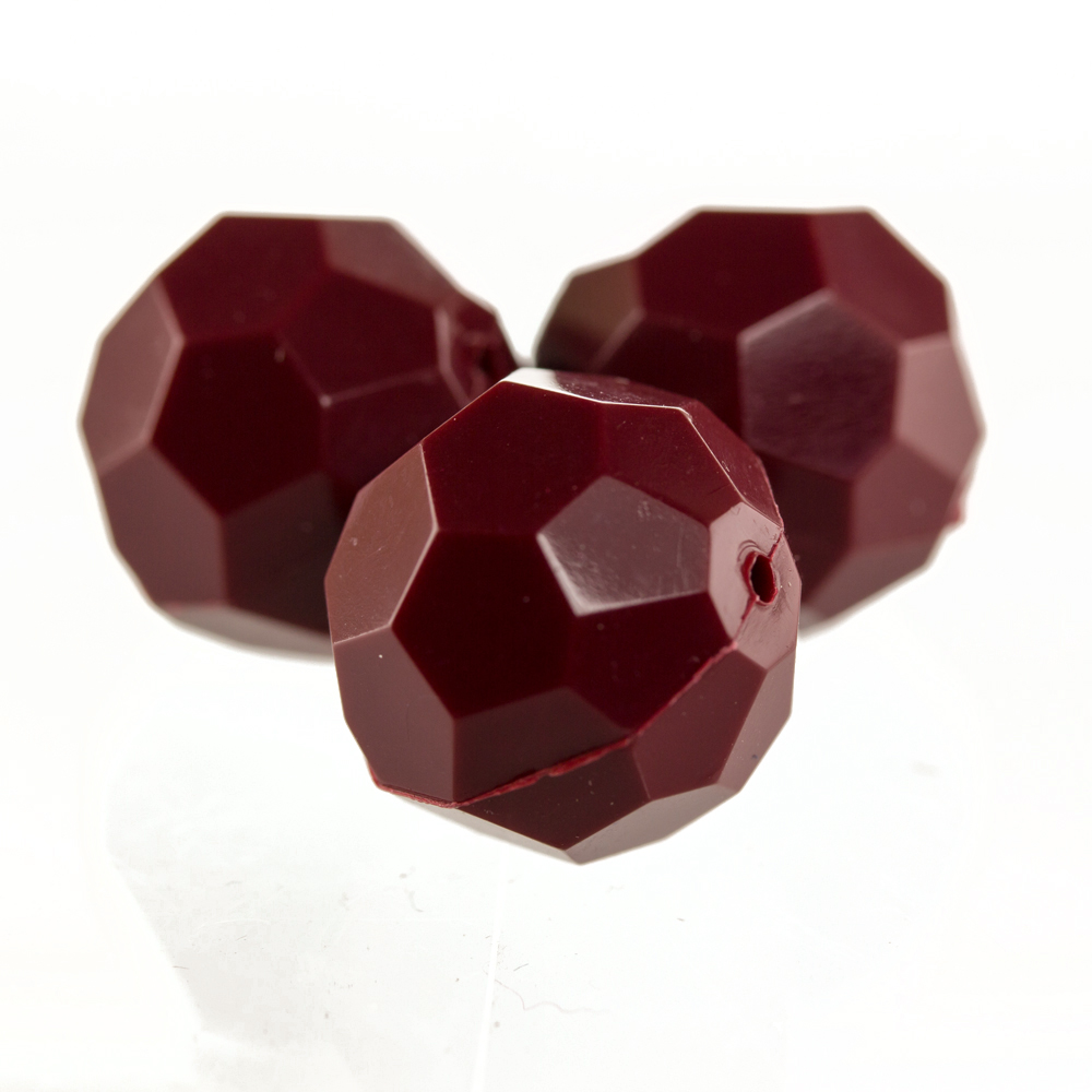 12mm  facettierte Rundperle in  bordeaux Satt