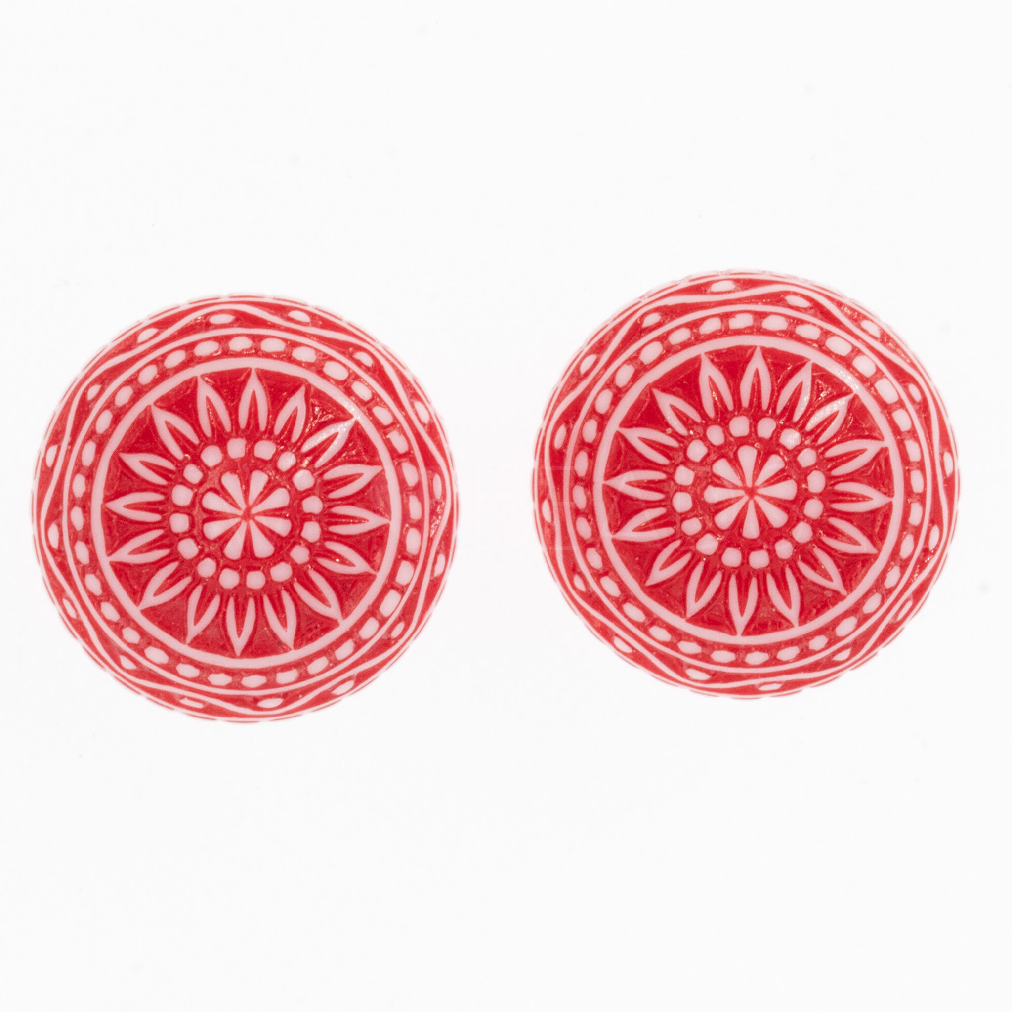 12mm Mosaik  Cabochon Rund in Rot