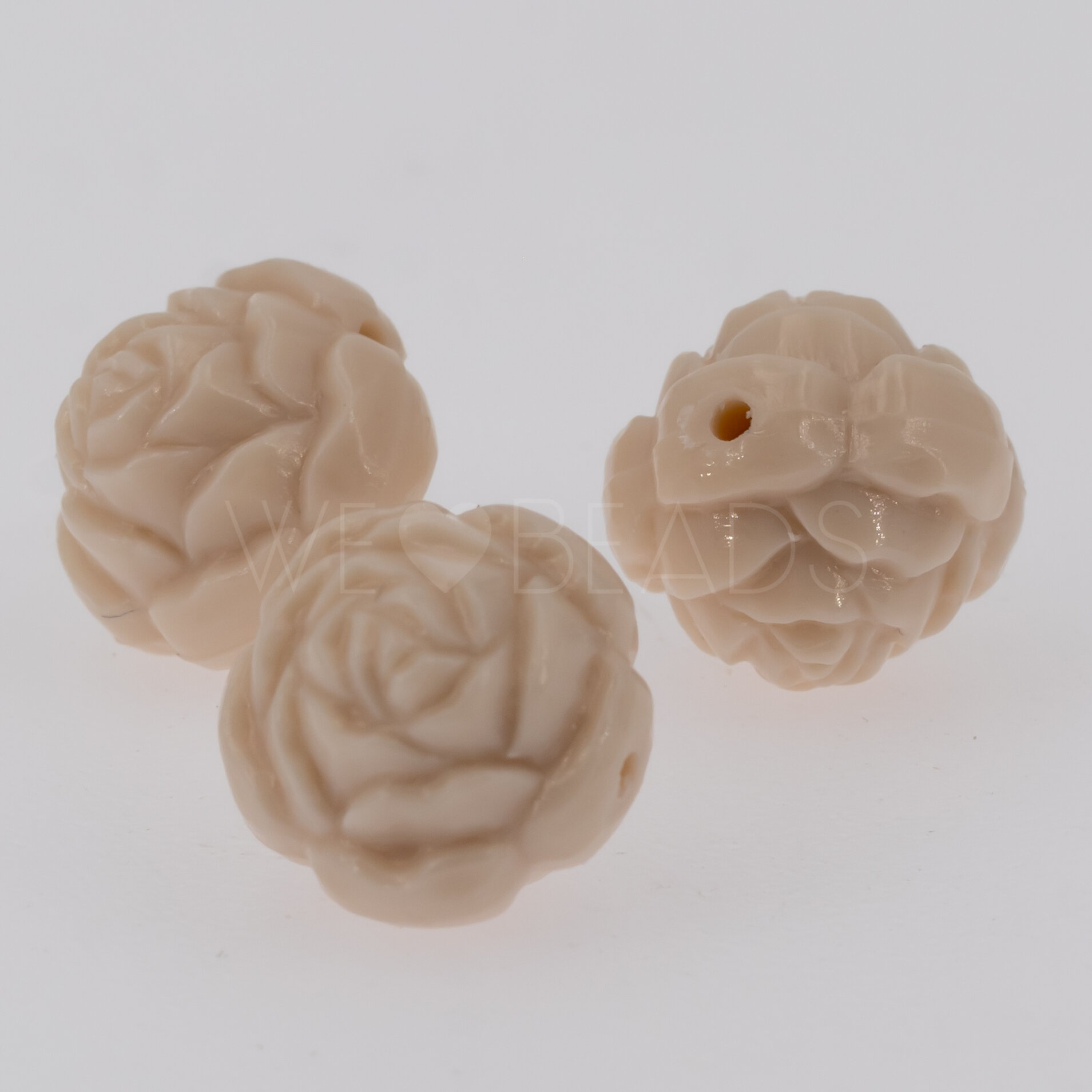 12mm Rose Perle in perlgrau