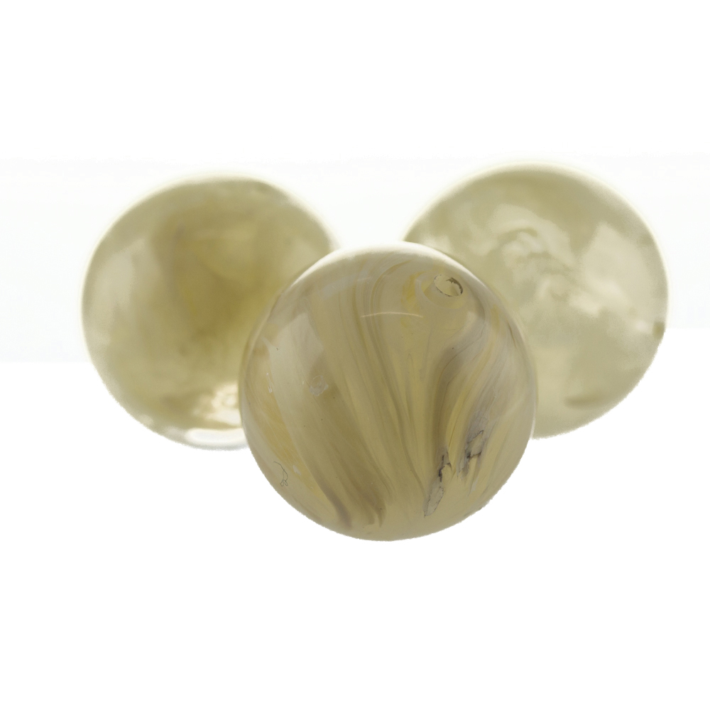 18mm Rundperle in  beige Marmor