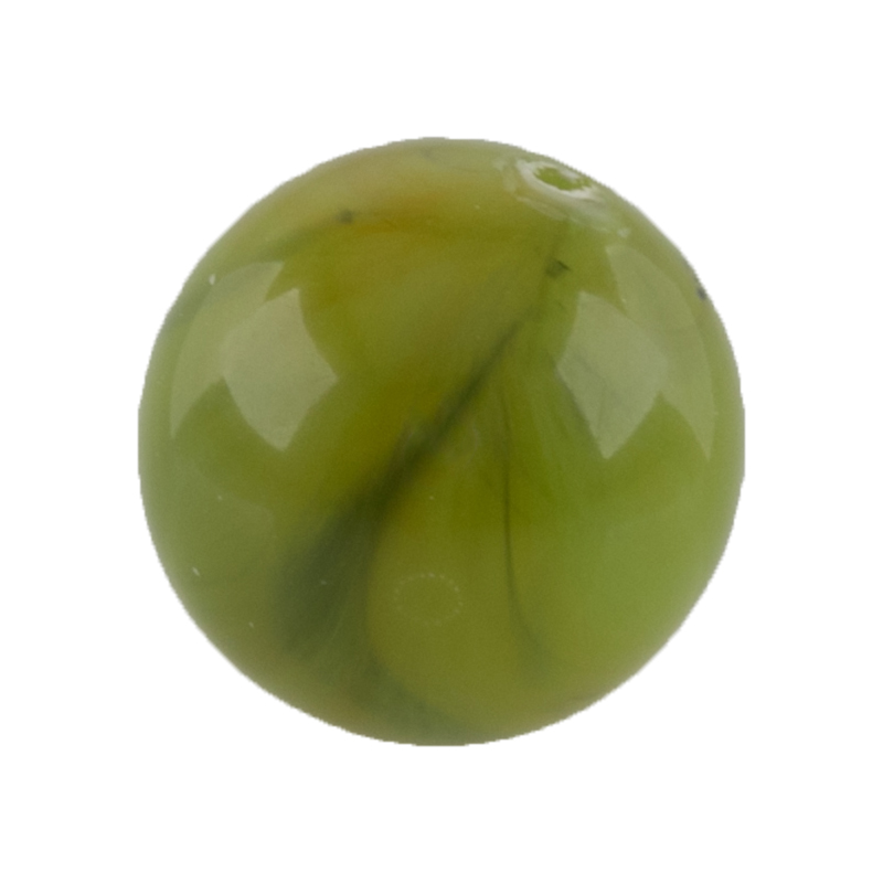 12mm Roundbead in palm green Marbled