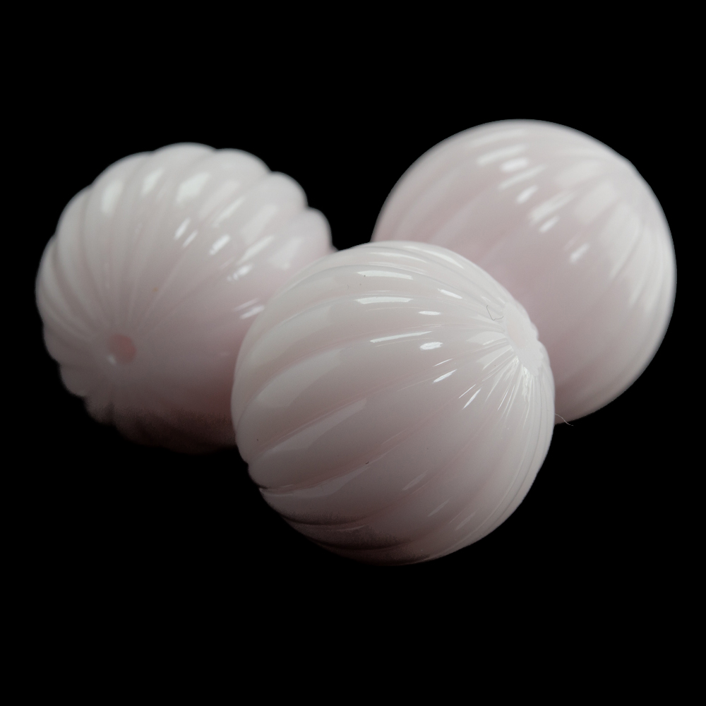18mm gerillte Rund Perle in rosa