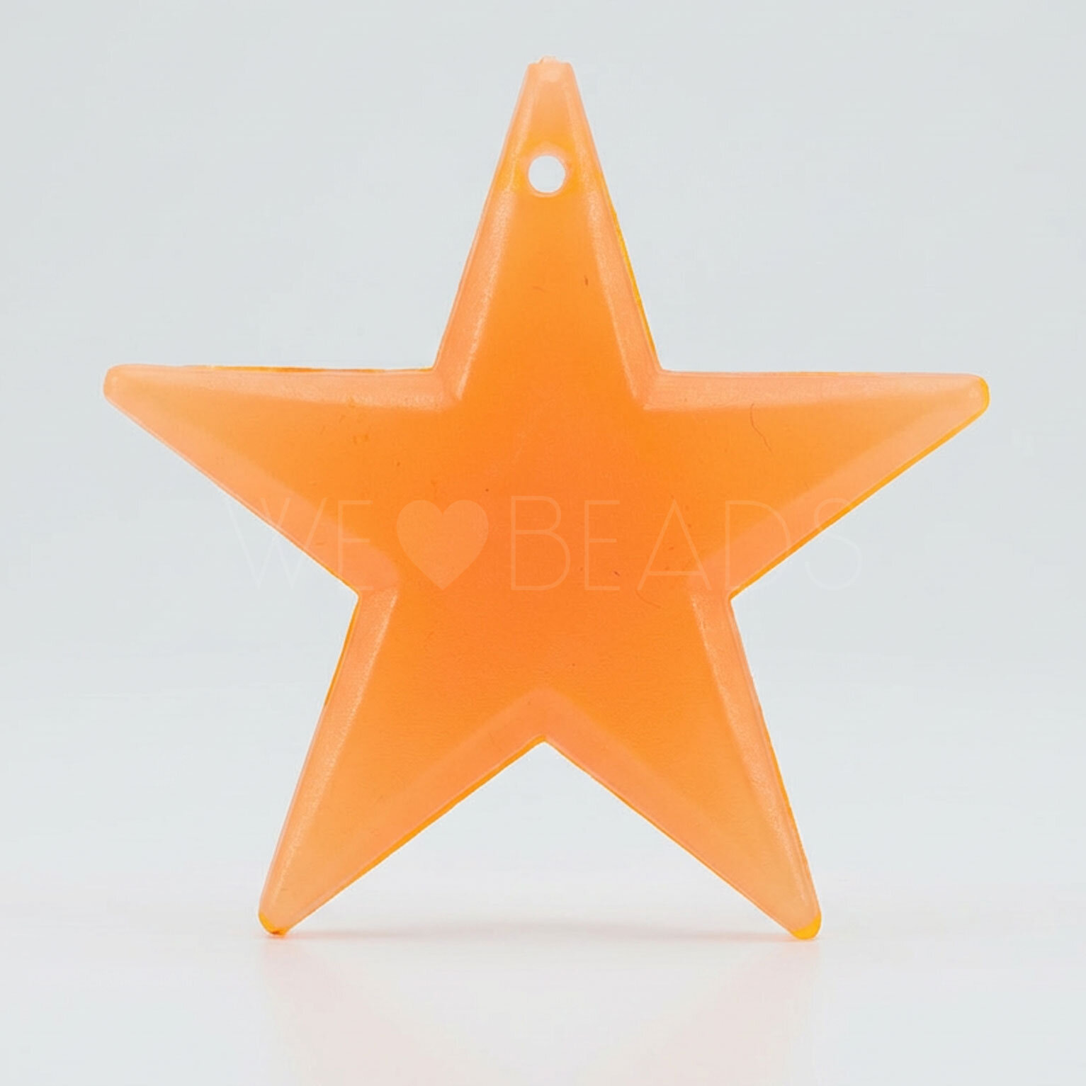 33mm Stern Anhänger in neon lachs orange