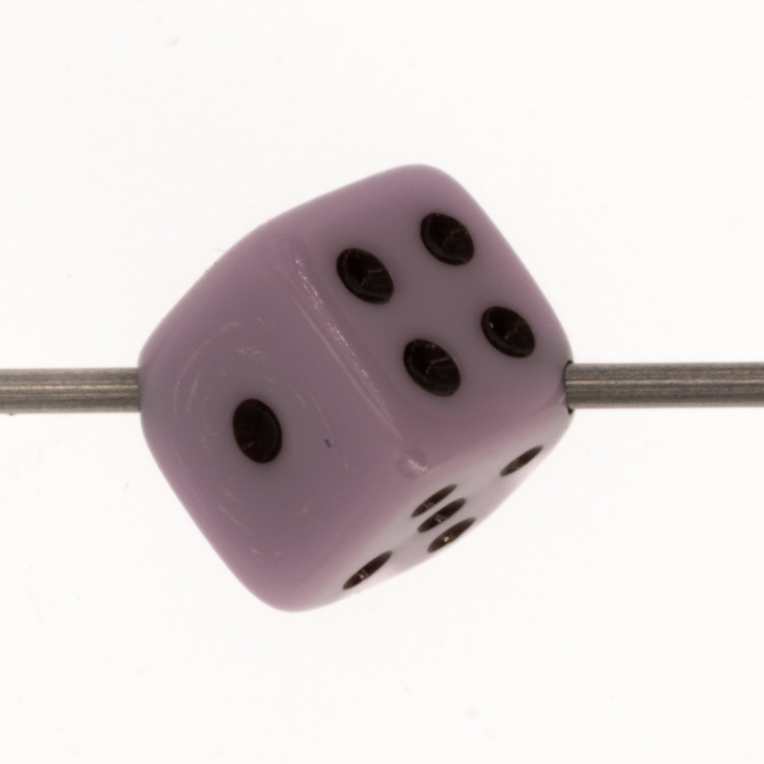 8mm Dice bead - pastel lilac Opaque, in