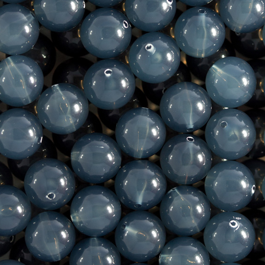 10mm Rundperle in  grau dunkel  Opal