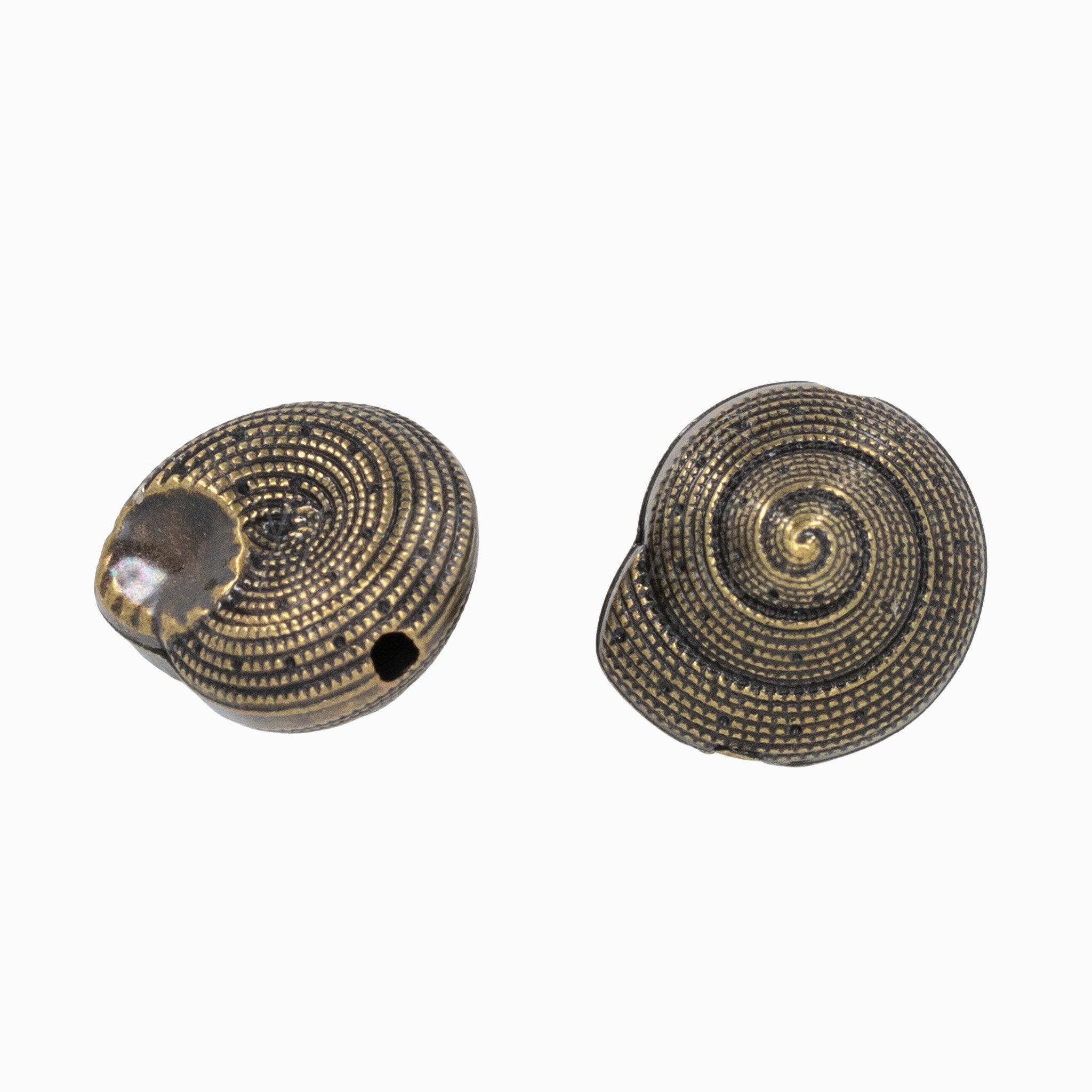 17mm Muschel Perle in Altgold