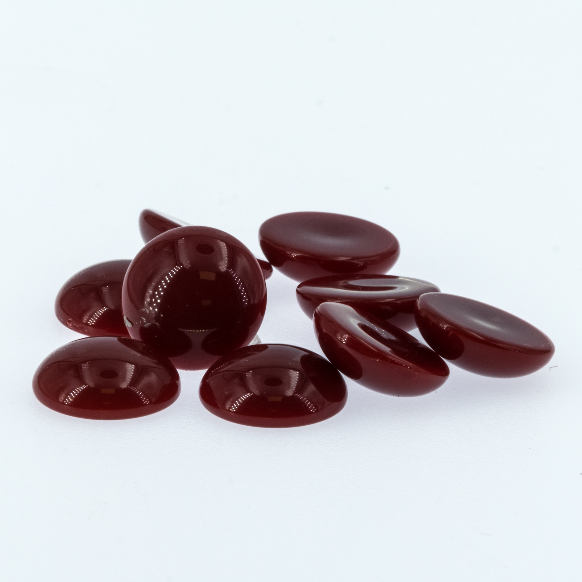 14mm Cabochon Rund in blutrot 