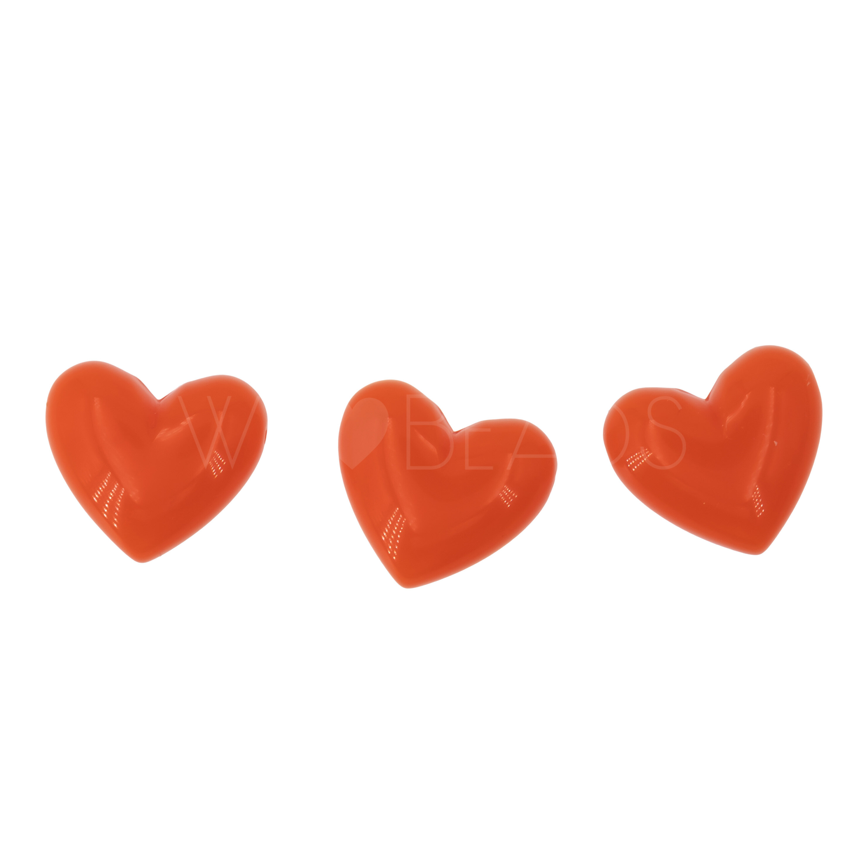 18mm Heart Beads in orange