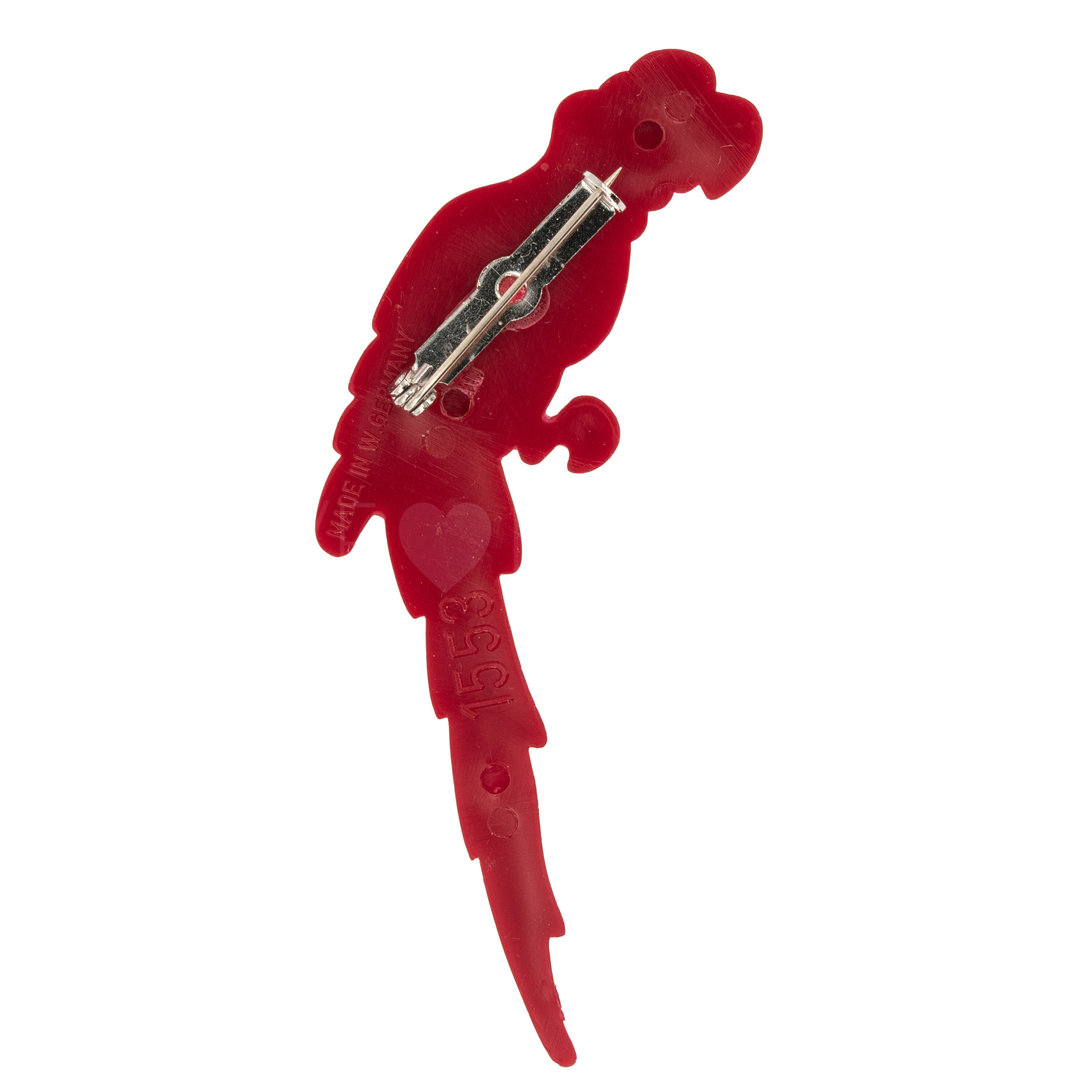 87mm Parrot Brooch in red