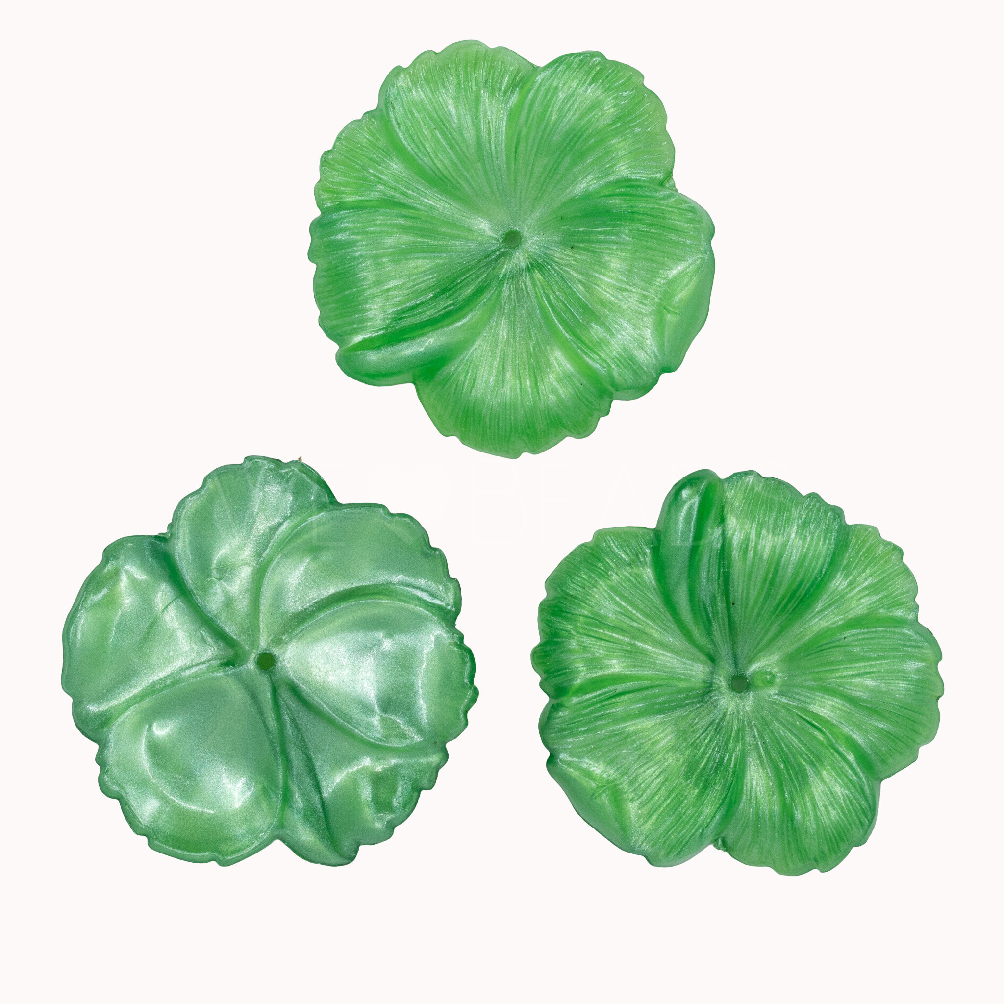 33mm Blume Perle in grasgrün
