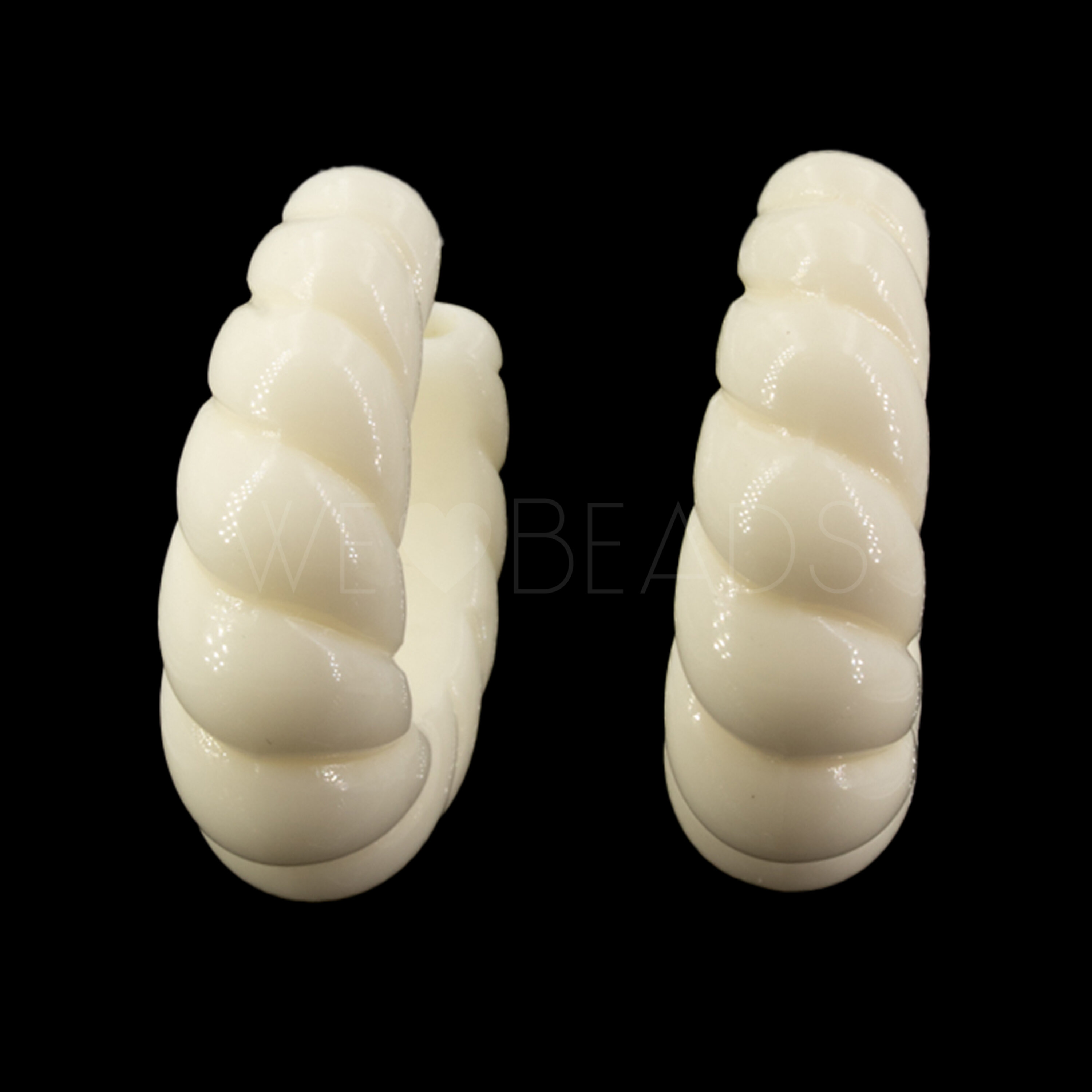 30mm Rund Creole in elfenbein