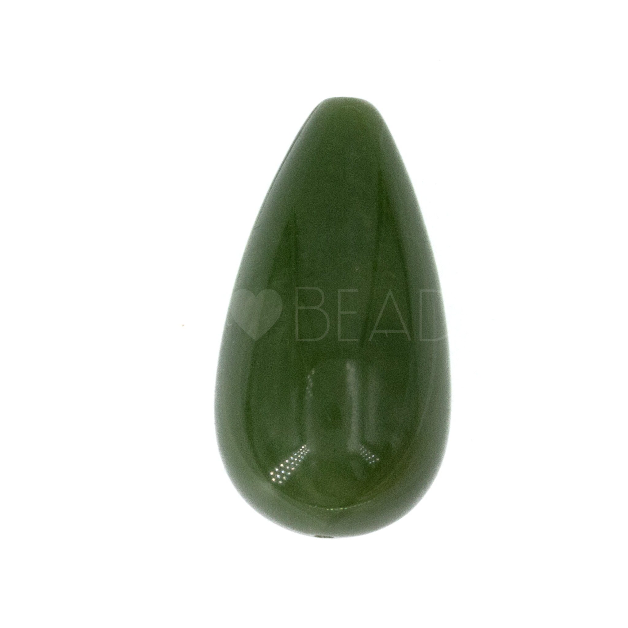 26x14 Tropfen perle in dunkeles jadegrün 