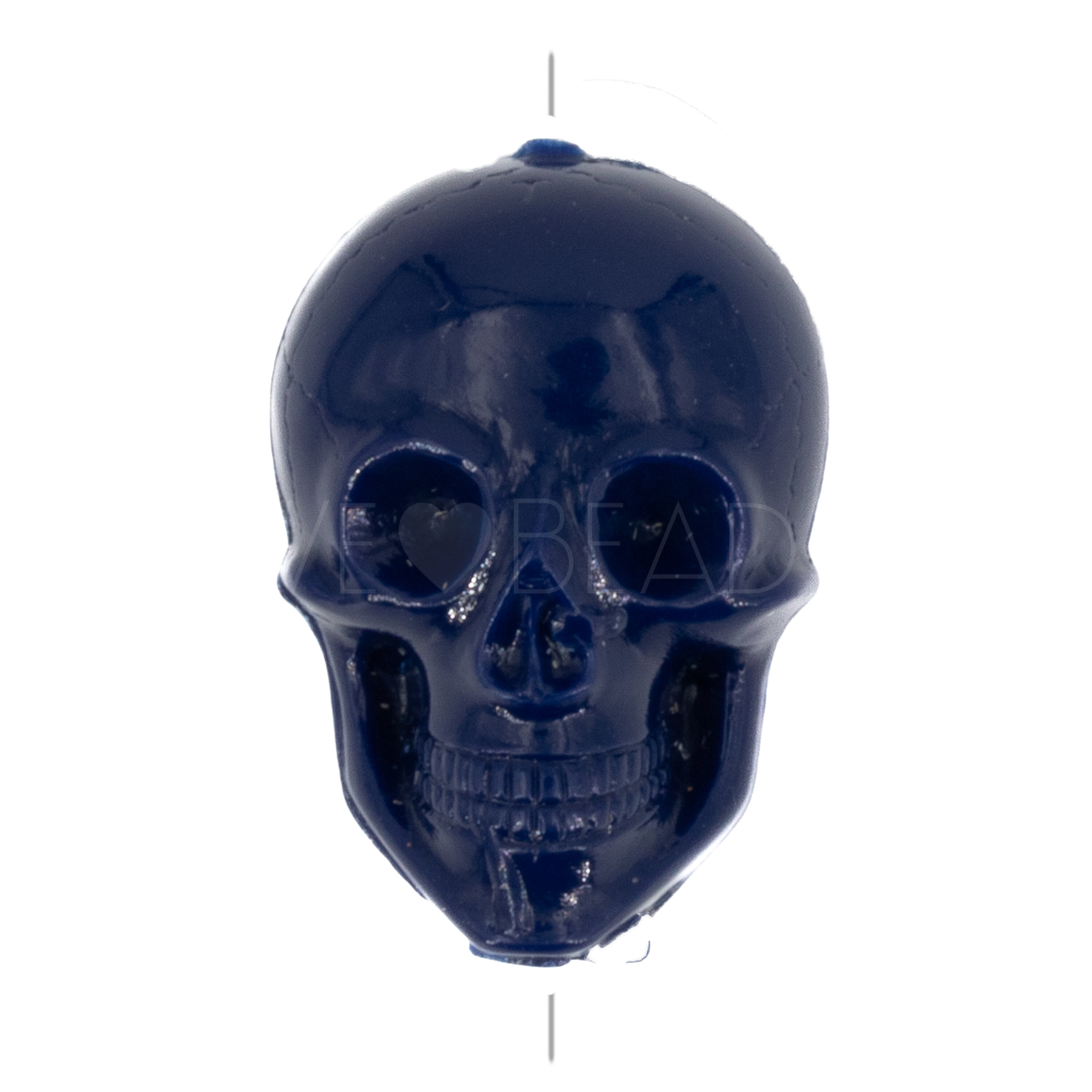 20x14 Totenkopf Perle in stahlblau
