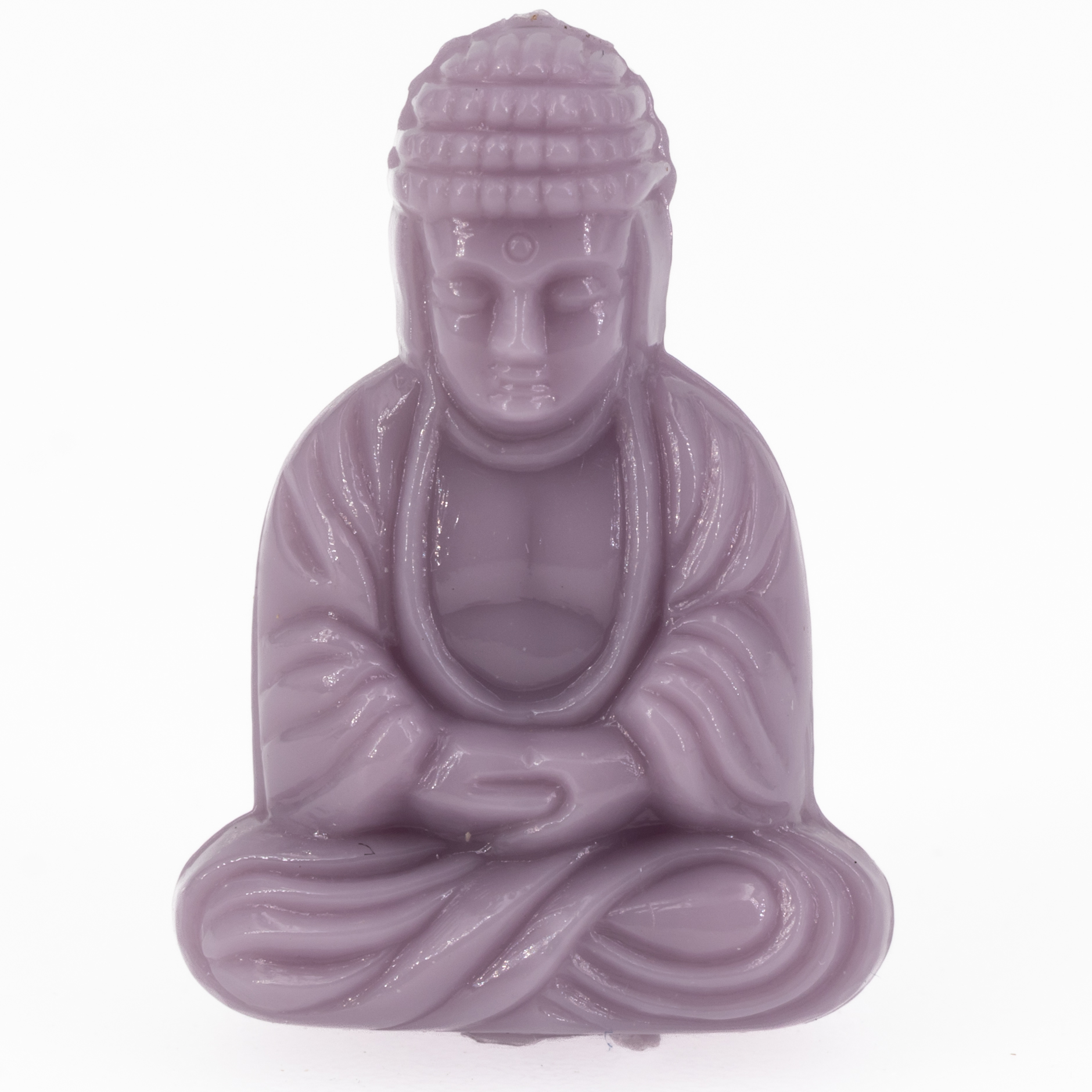 25x18 Buddha-Perle sitzend in Pastellviolett Satt