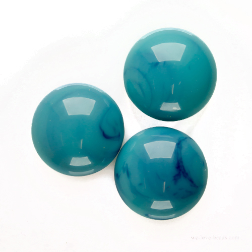 10mm Cabochon oval - türkis  Marmor