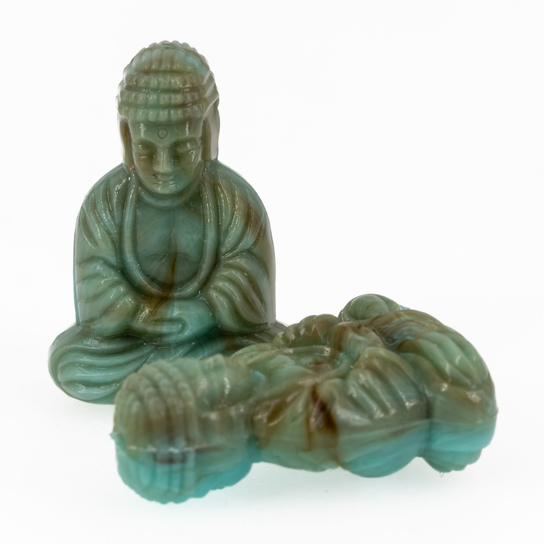 25x18 Buddha-Perle sitzend in türkis Marmor