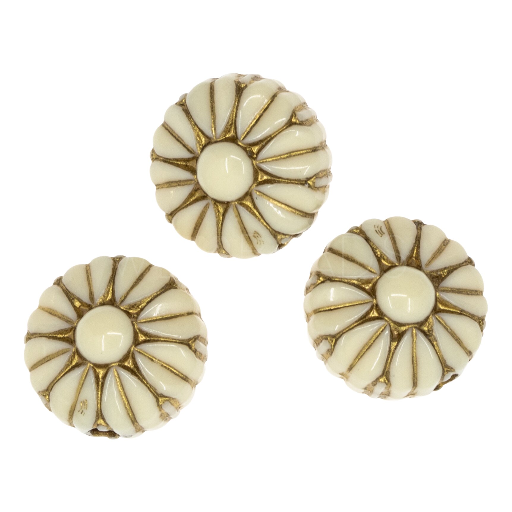 10mm Flower Beads in ivory