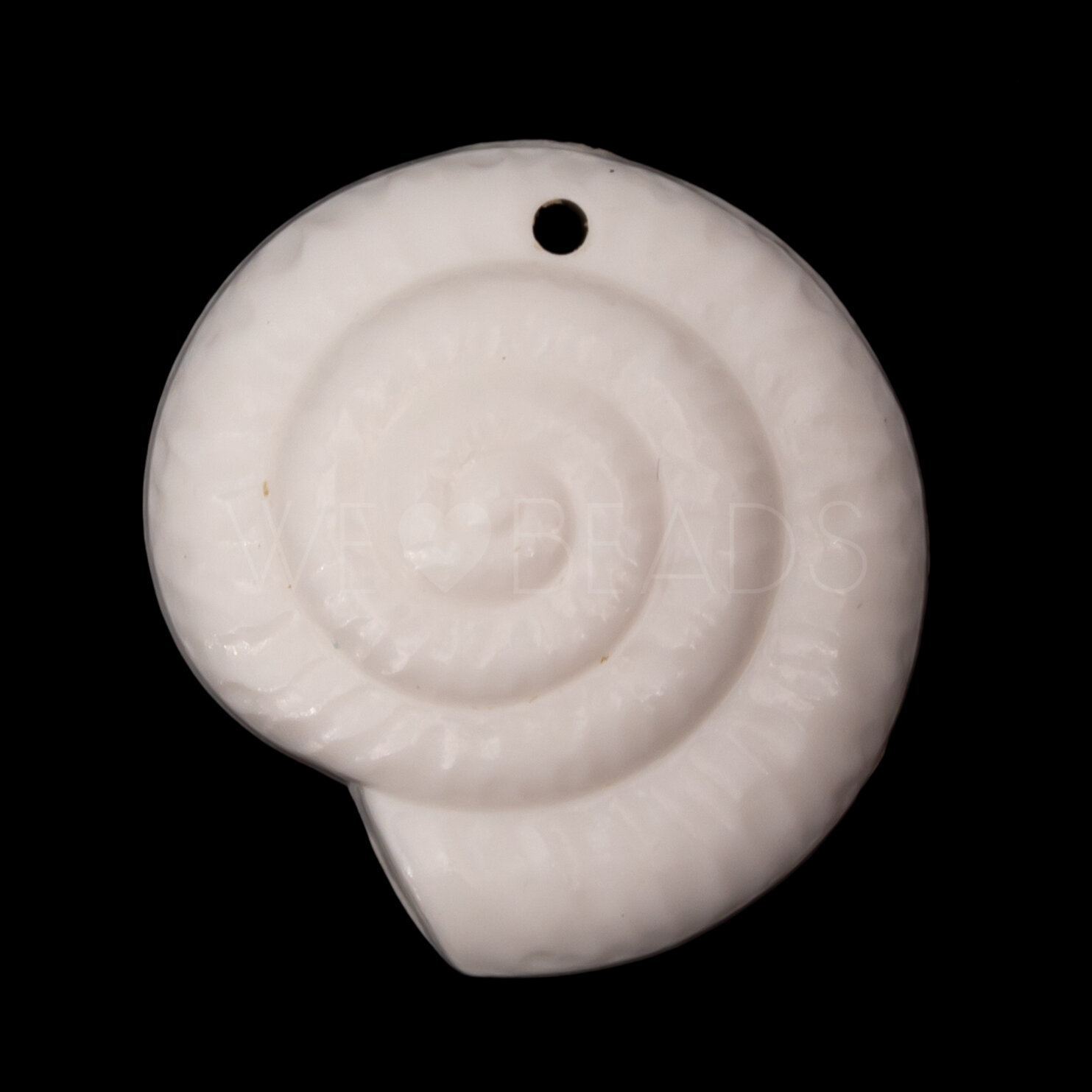22mm Ammonit Muschel Anhänger in weiß