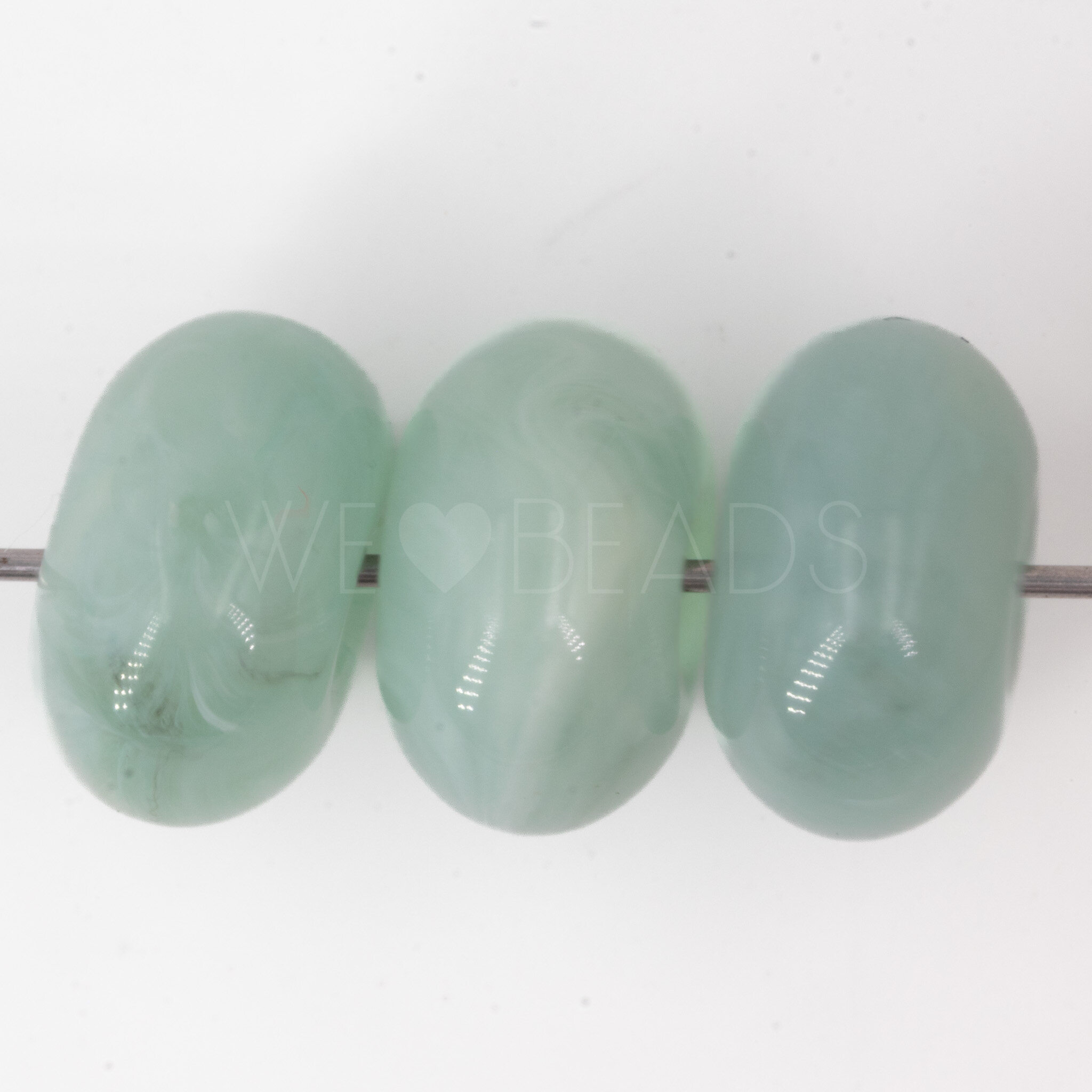 16mm Donut Beads in light mint green