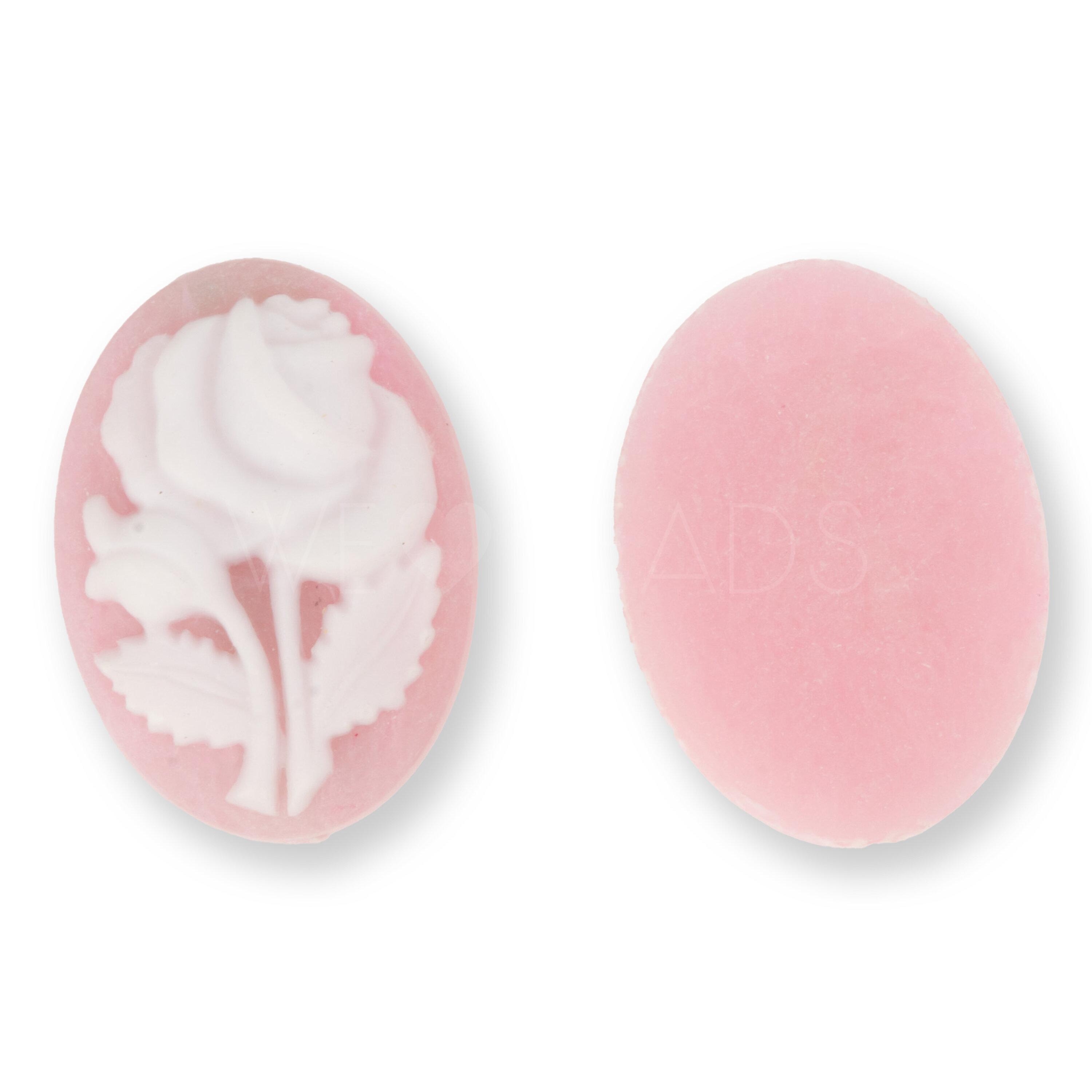 18x13 Kamee oval in Pink / Weiss