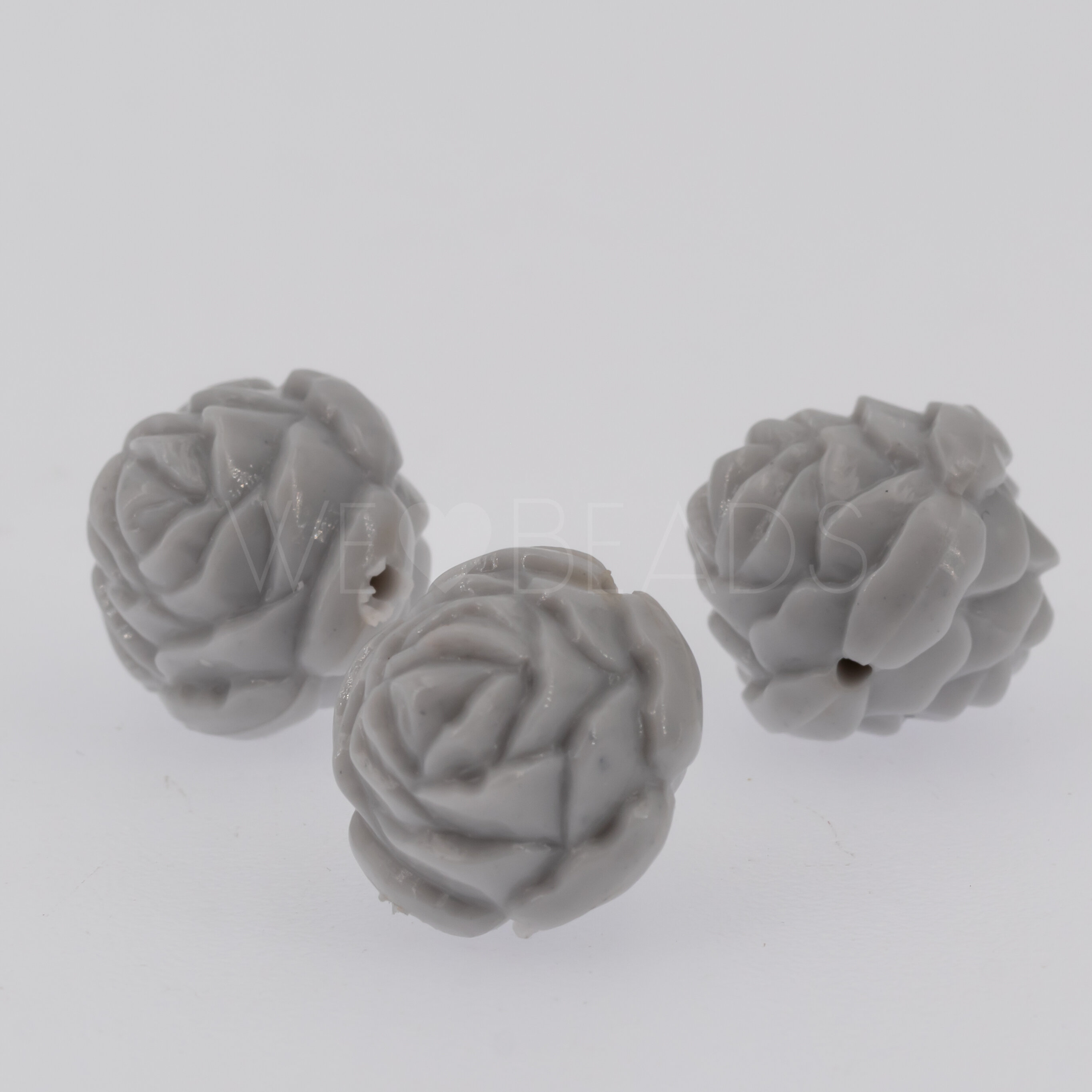 14mm Rose Perle in grau