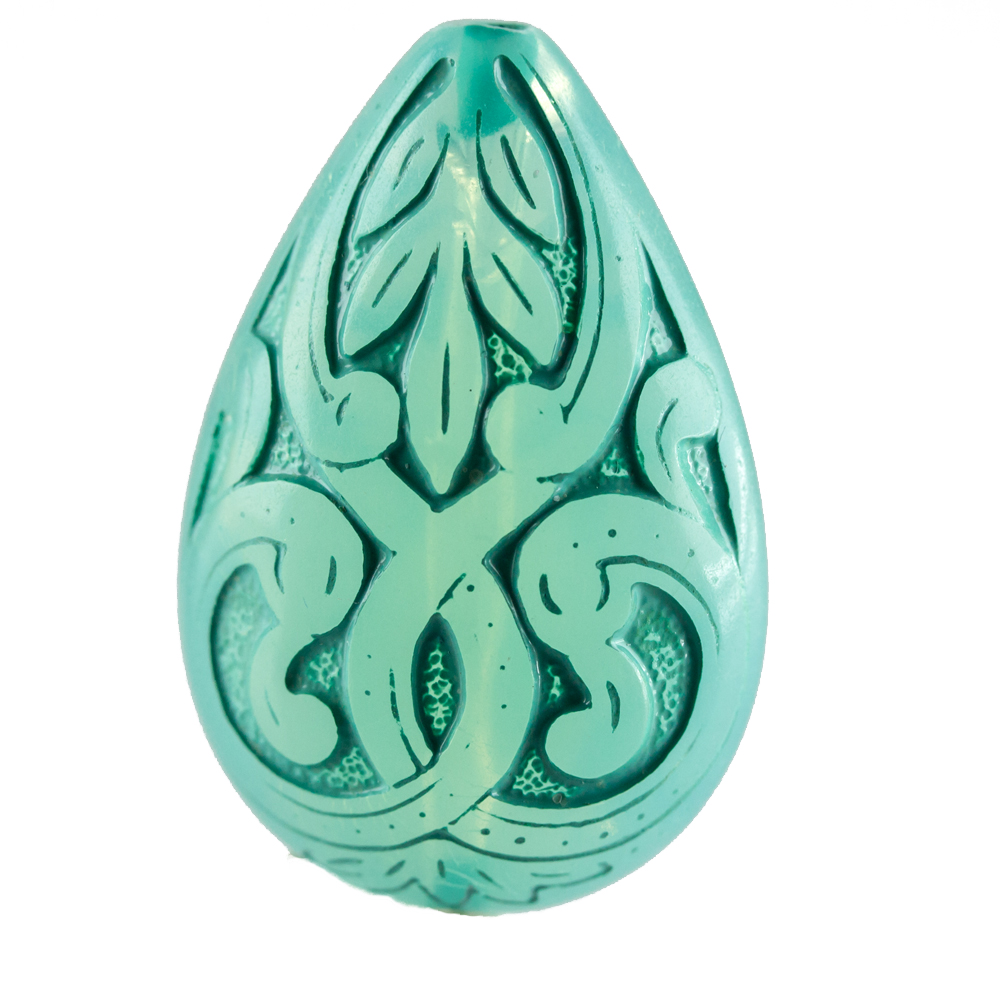 27x18 Tropfen  - türkis  Opal