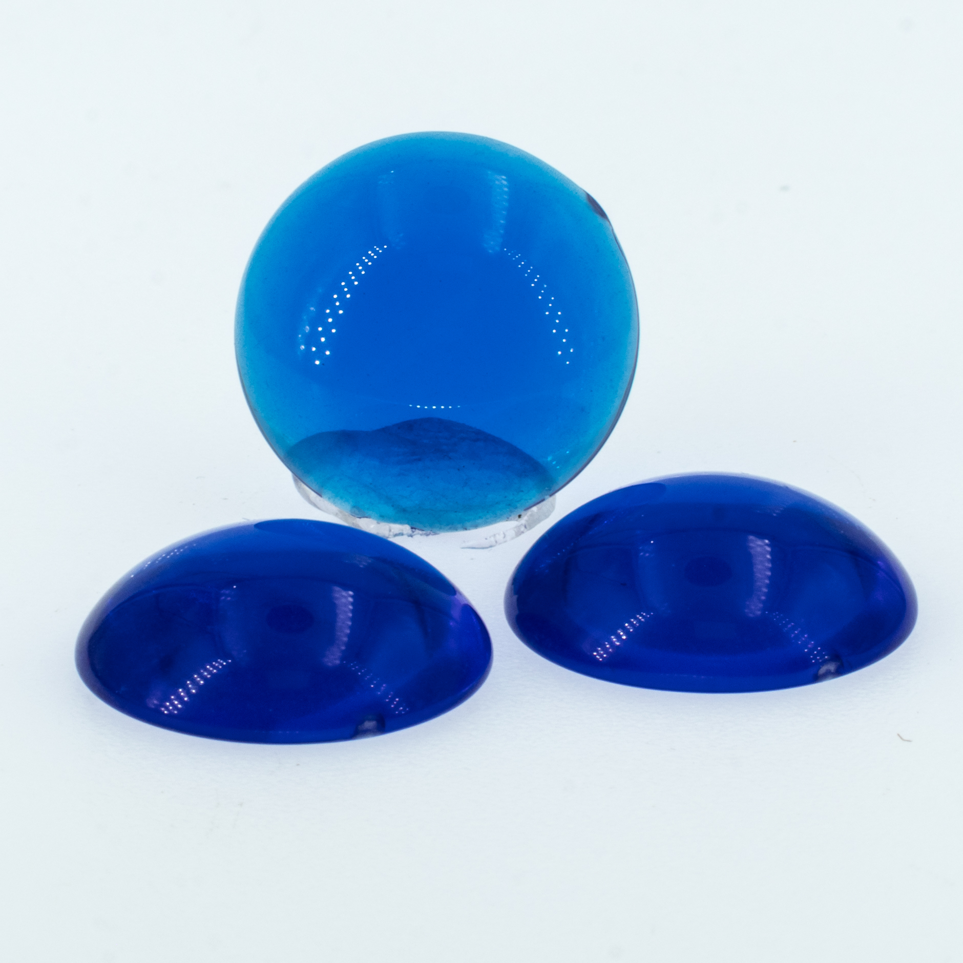 10mm Cabochon oval - blau Transparent