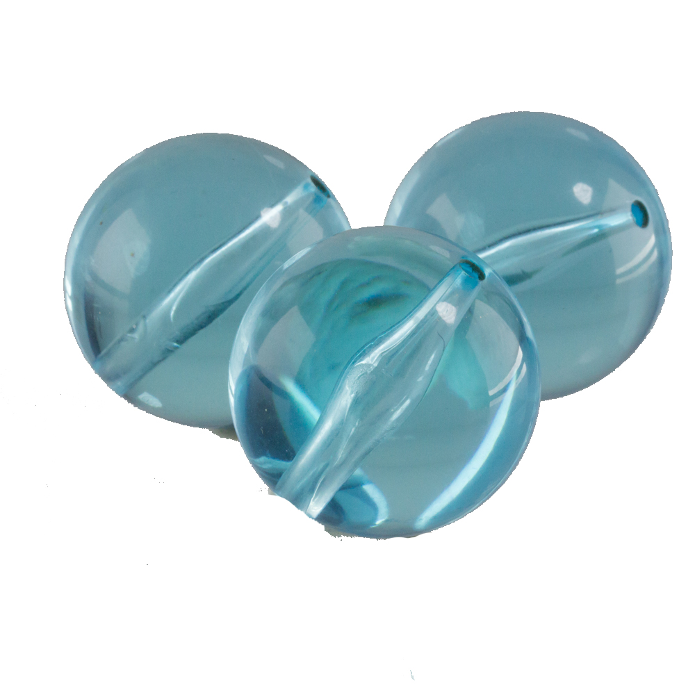 22mm Roundbead in aqua Translucent