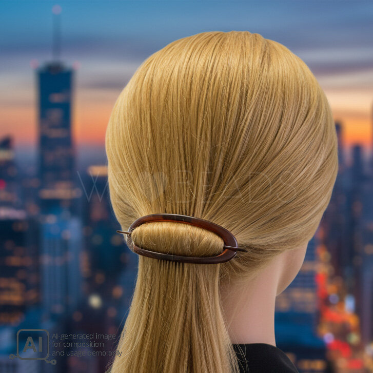 Libellenspange in schwarz Satt, Large