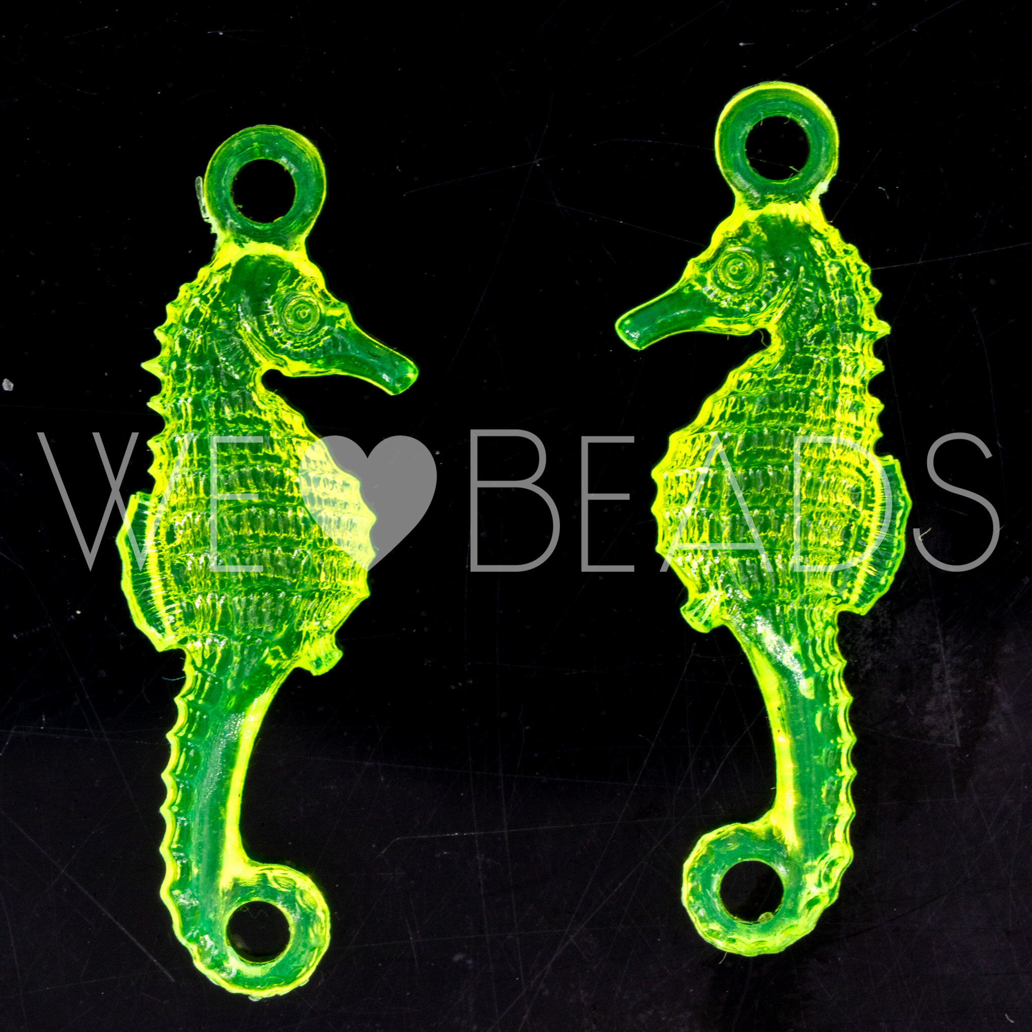 31x10 seepferd Anhänger in neon gelb Transparent