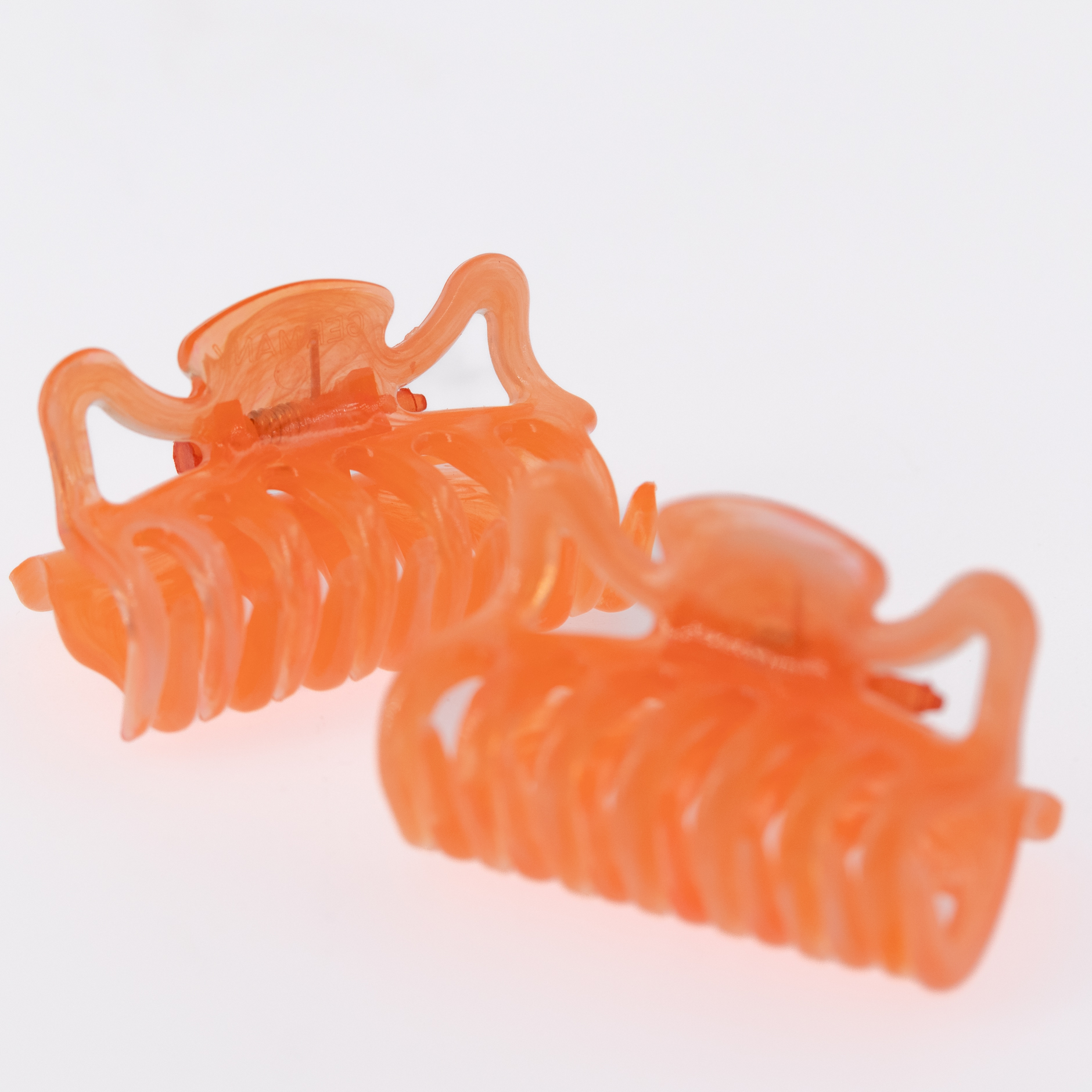 Haarklammer in Neon Lachs, klein