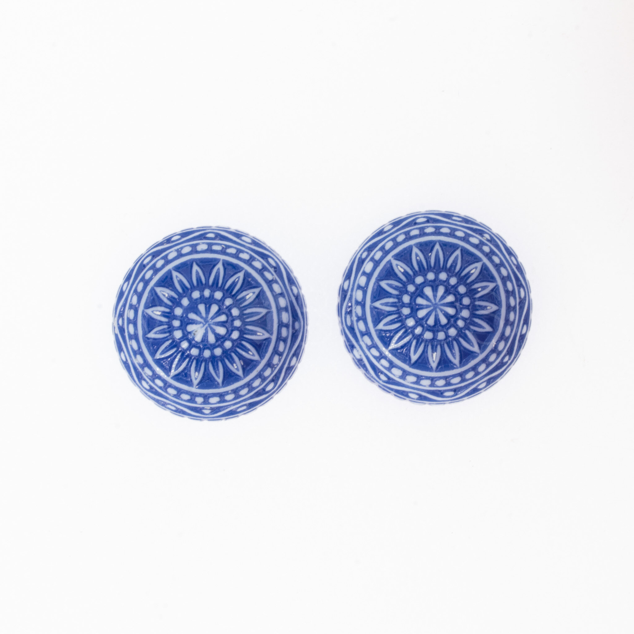 12mm Mosaik  Cabochon Rund in blau