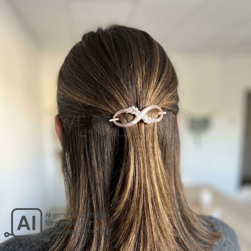 Dragonfly clip  in sandstone beige Marbled, medium