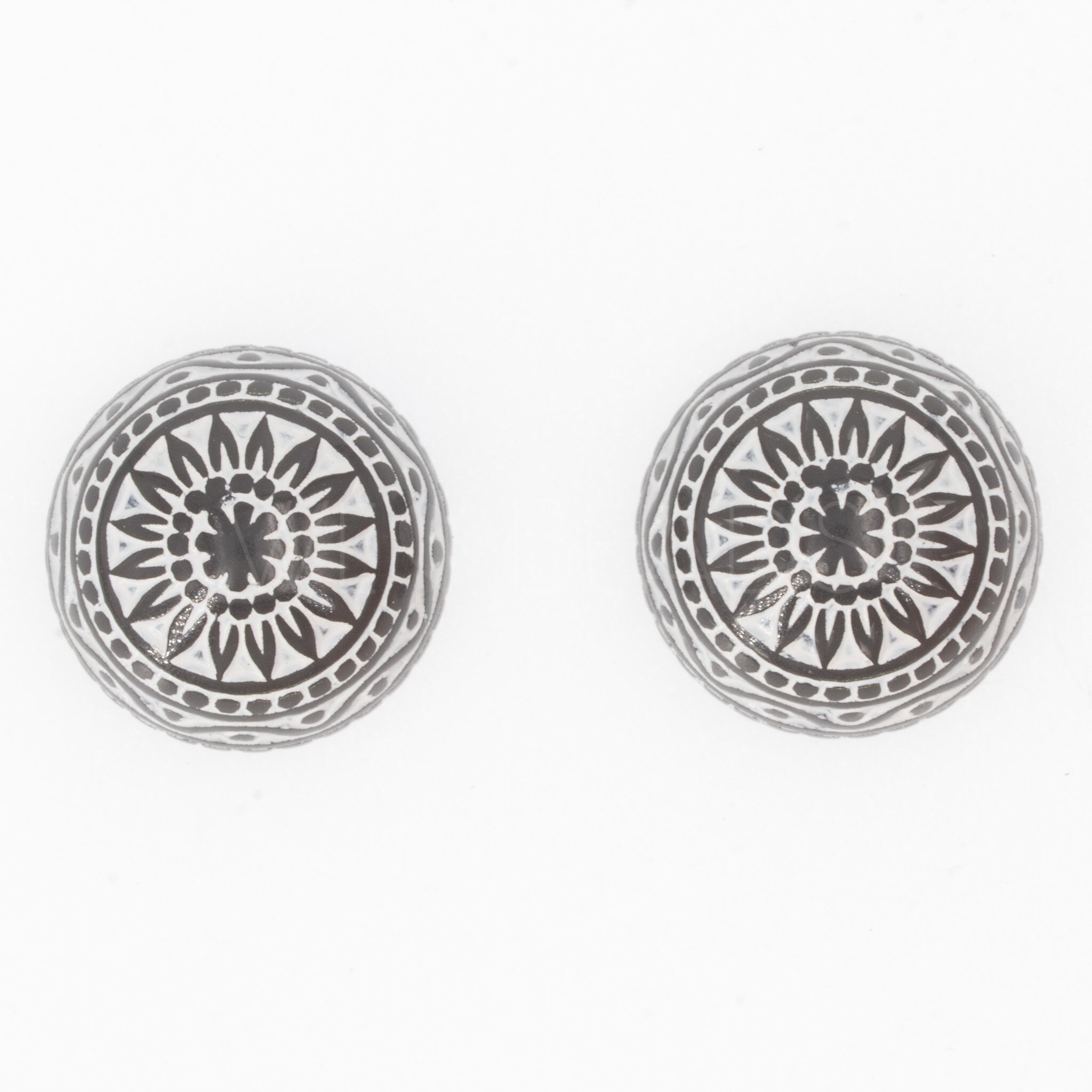 12mm Mosaik  Cabochon Rund in grau