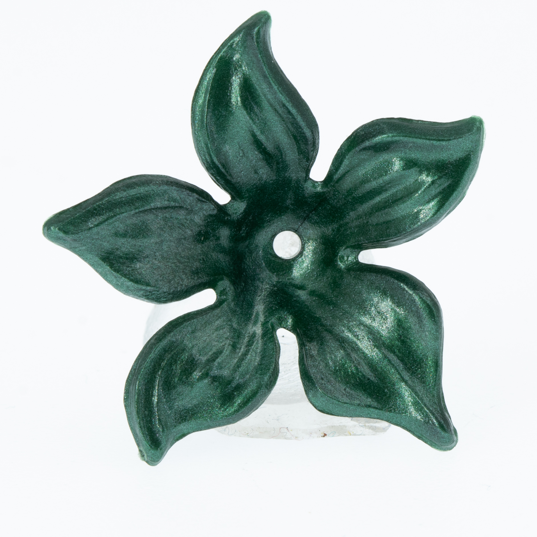 30mm Blume Perle in kiefergrün Seide