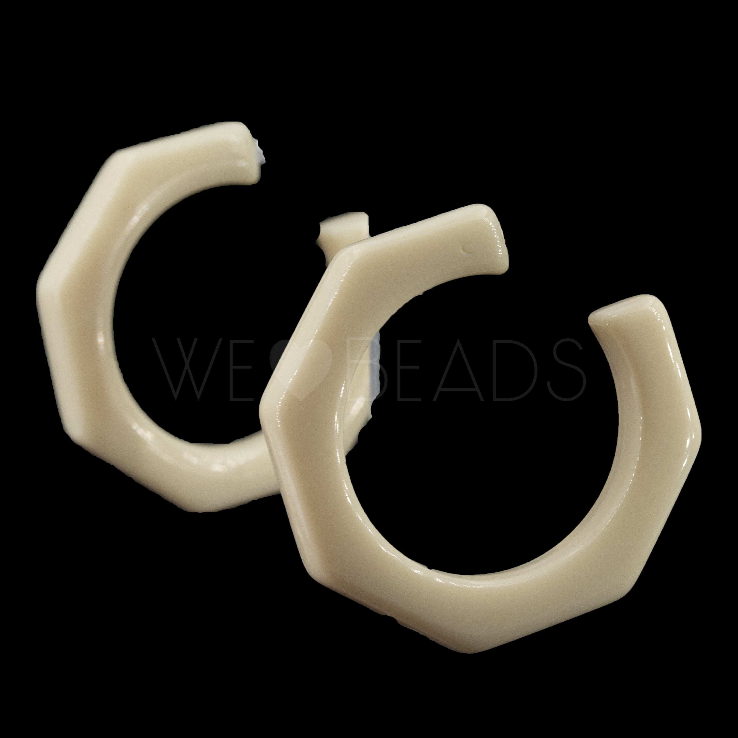 32mm Hexagon Hoop in ivory