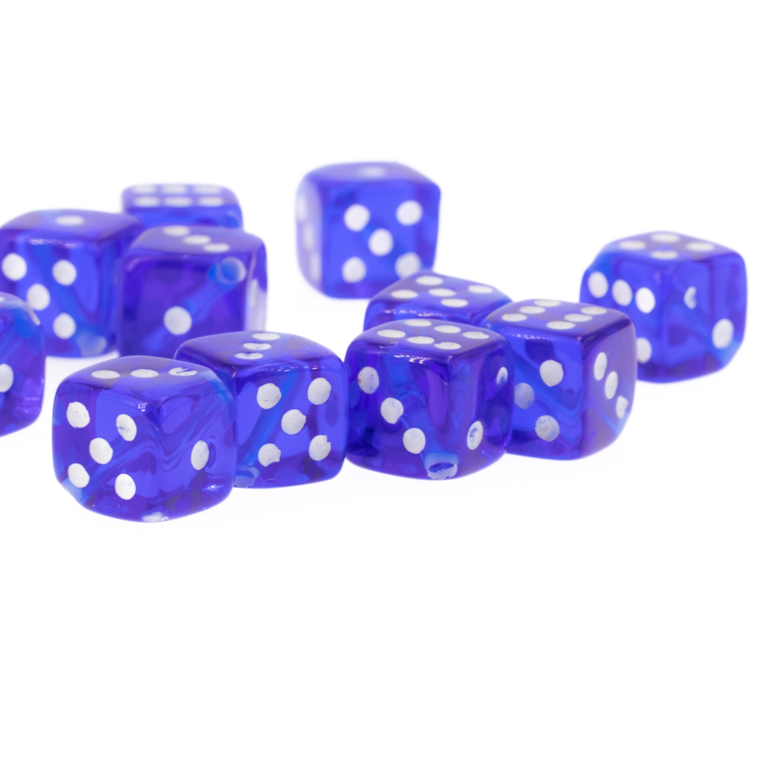  5mm Dice bead - dark blue / white Translucent, in