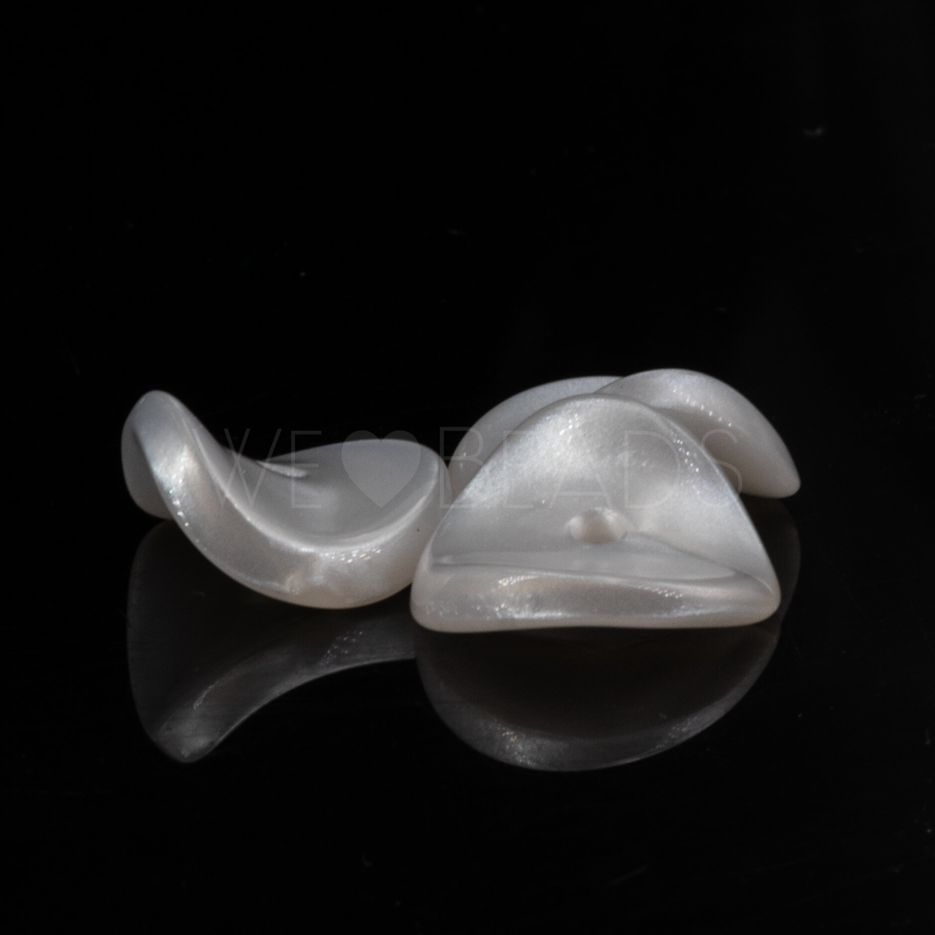 16mm Perle Backgamon plättchen in  Weiß 