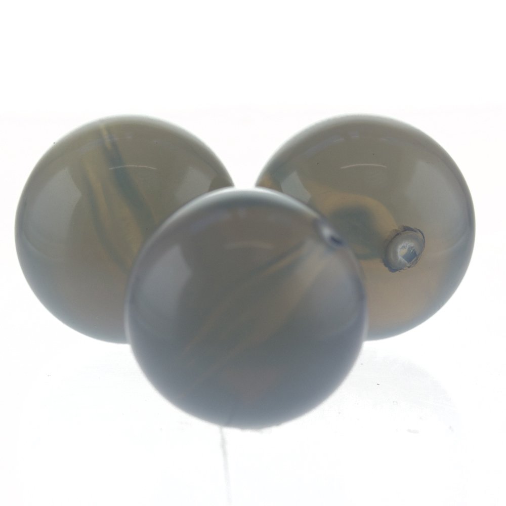 18mm Rundperle in  grau Opal