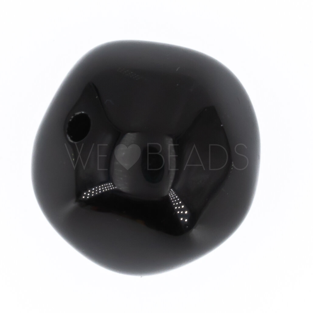 15mm baroque Beads- black Opaque