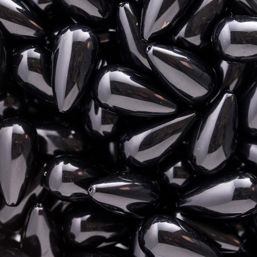 26x14 Tropfen perle in schwarz