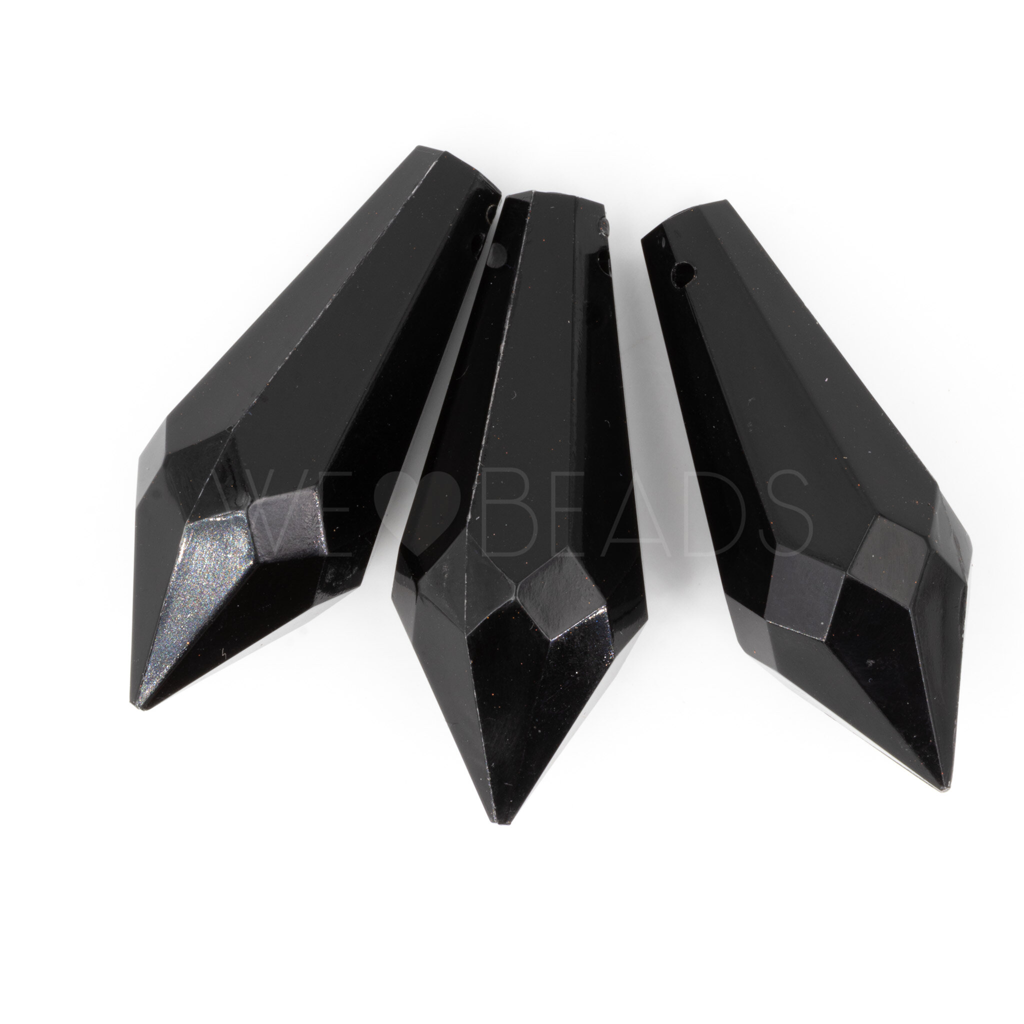 50x20 Tropfen Anhänger in schwarz