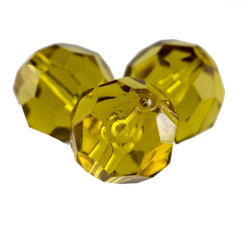 20mm  facettierte Rundperle in  honigbraun Transparent