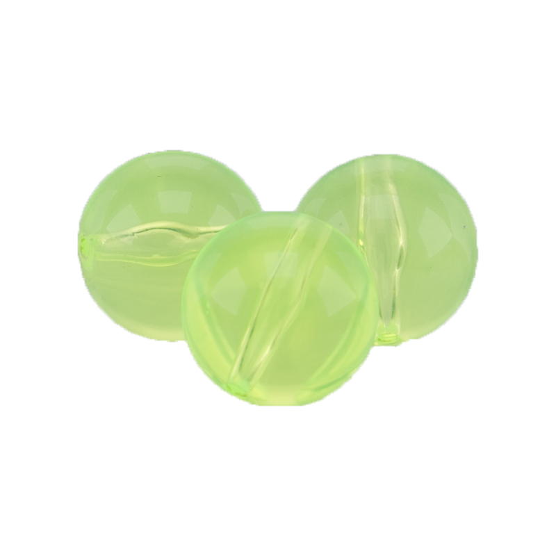 10mm Rundperle in  neon gelb  Transparent